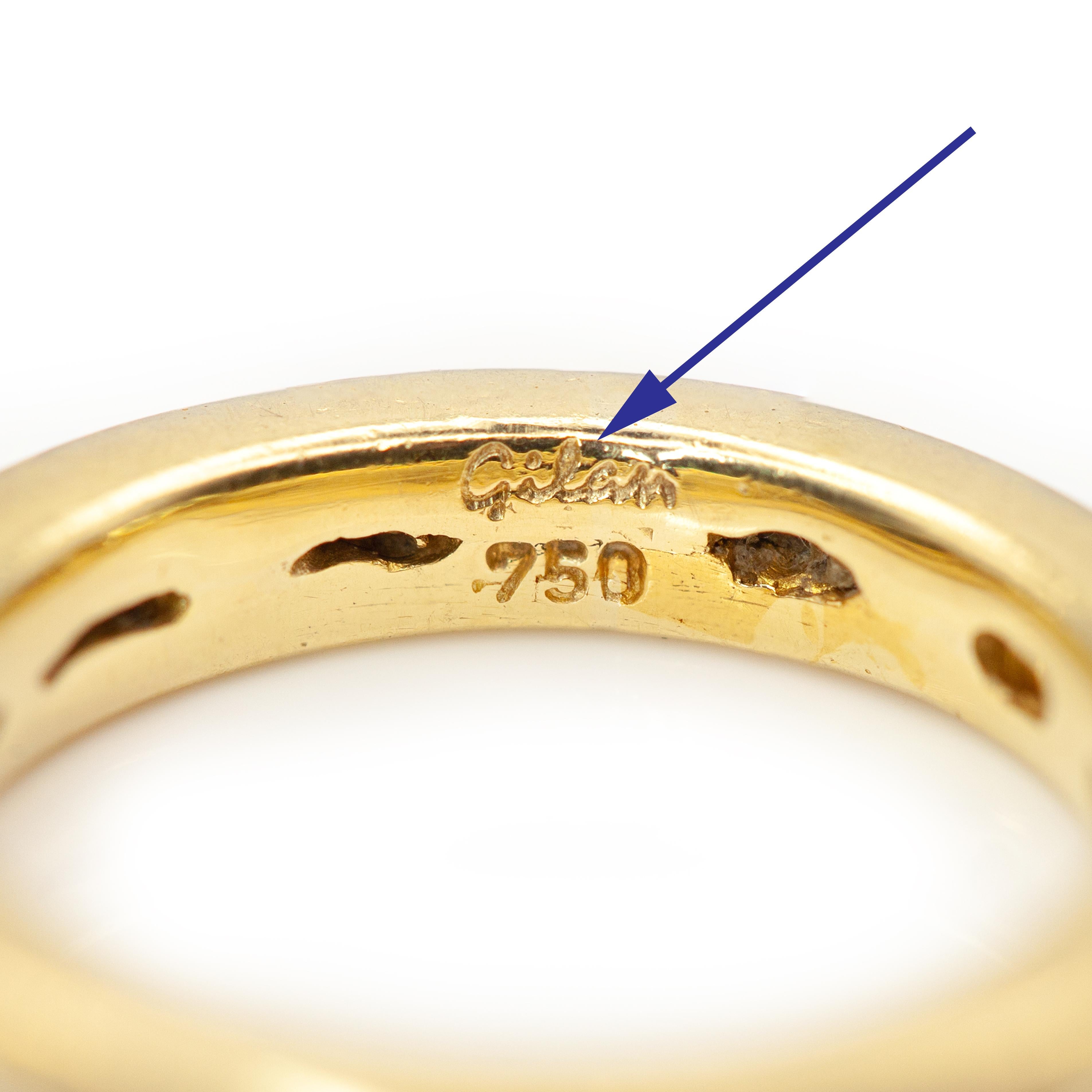 Taille brillant GILAN, bague d'éternité en or jaune 18 carats avec diamants en vente