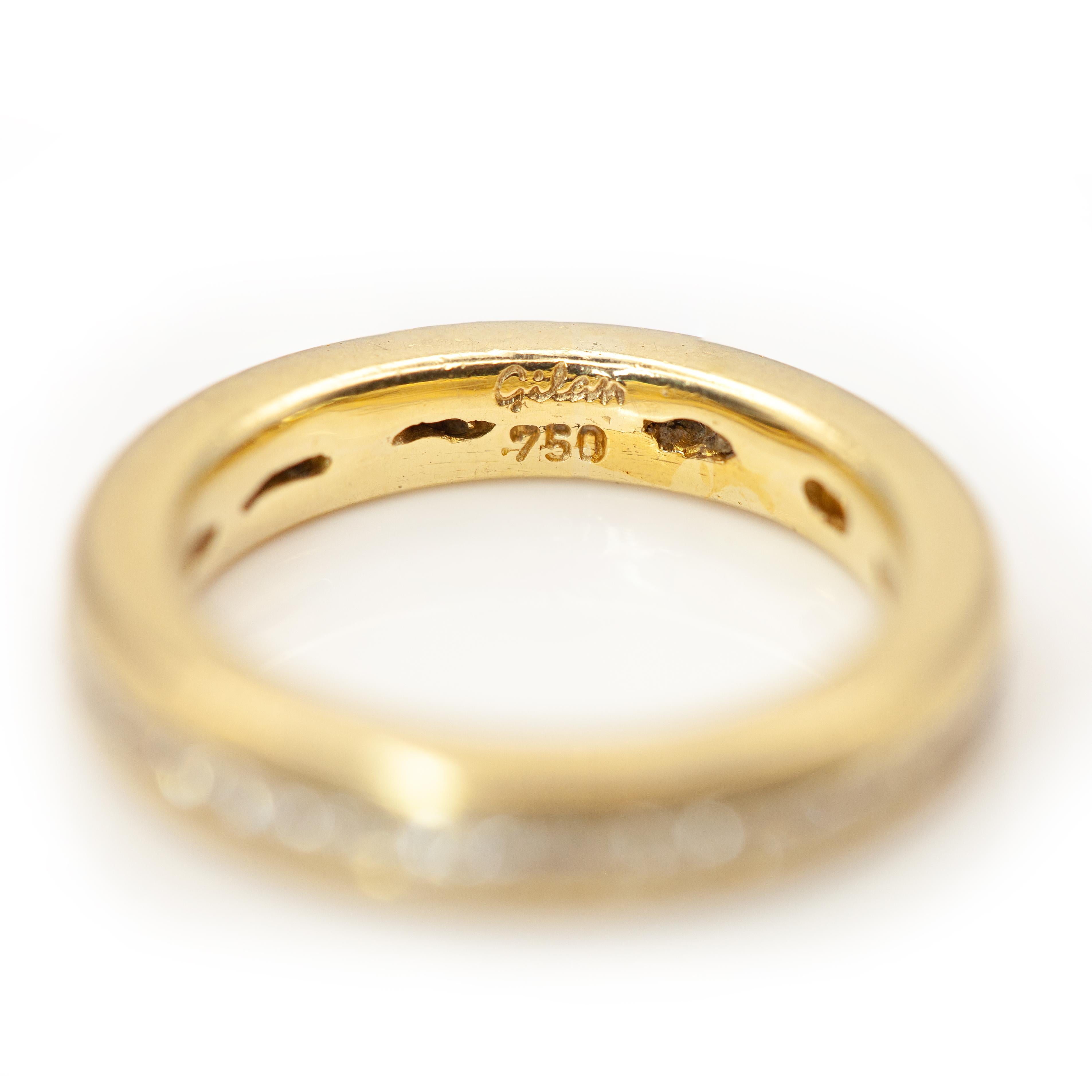 GILAN, bague d'éternité en or jaune 18 carats avec diamants Bon état - En vente à New York, NY