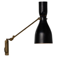 Gilardi Barzaghi adjustable wall lamp in brass Italy 1950