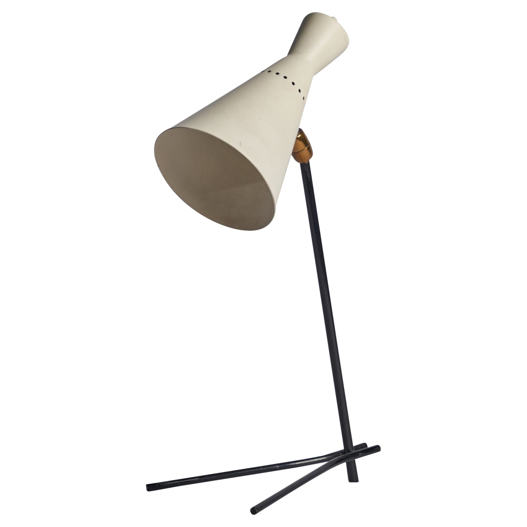 Gilardi & Barzaghi, Lampada da tavolo, Metallo, Ottone, Italia, anni '50