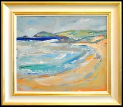 Vintage Constantine Bay Cornwall - Mid 20th Century English Impressionist Beach Painting