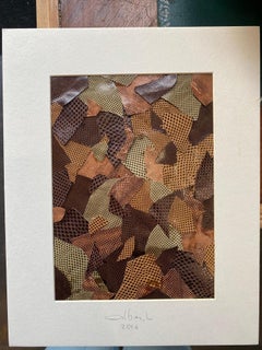 Collage cuir de serpent by Gilbert Albert - 20x15 cm