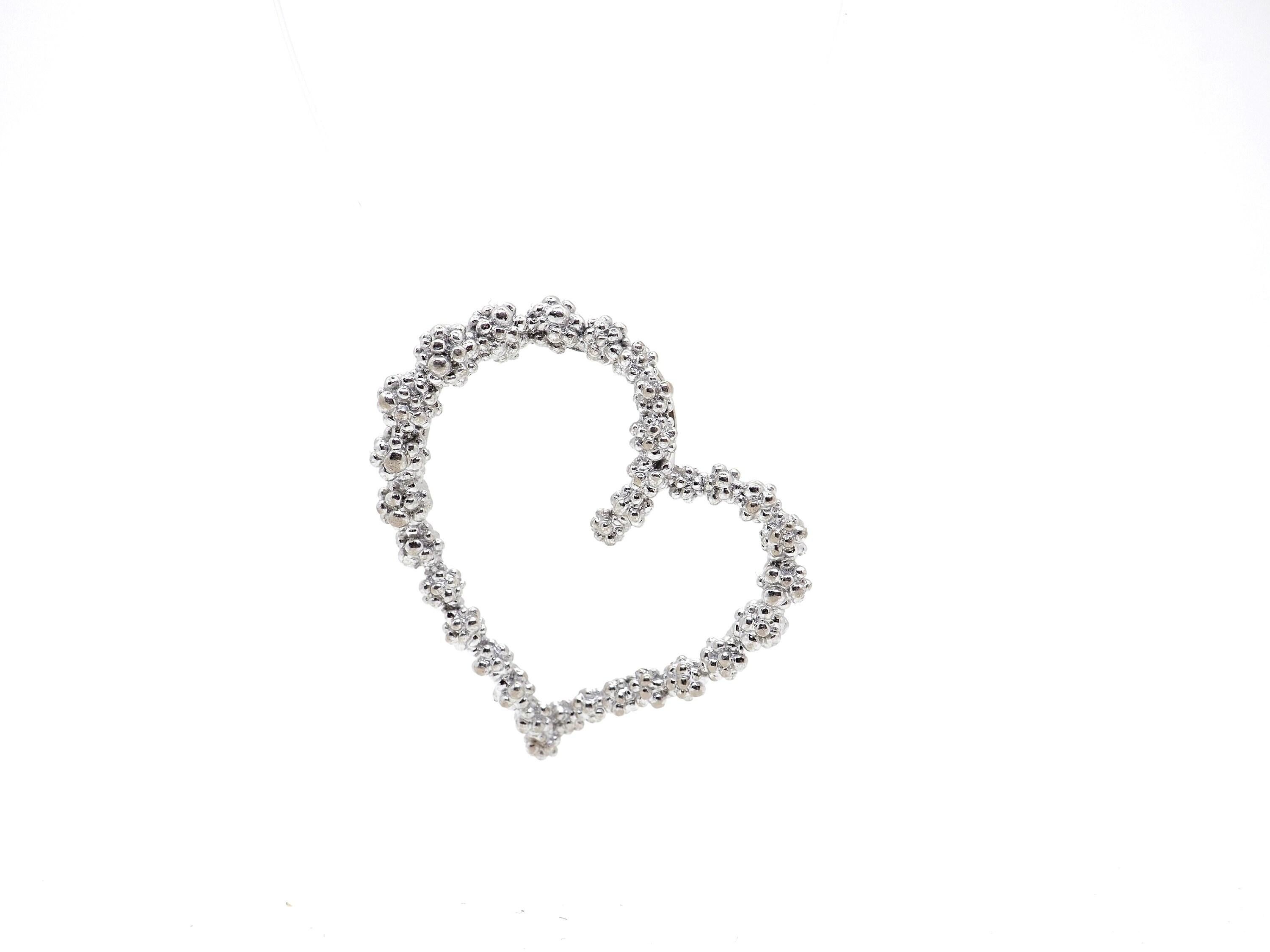 Gilbert Albert 18K White Gold Heart Pendant Mimosa Collection For Sale 1