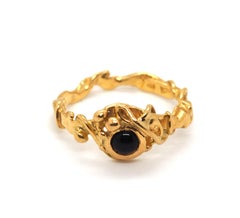 Gilbert Albert 18k Yellow Gold Onyx Ring