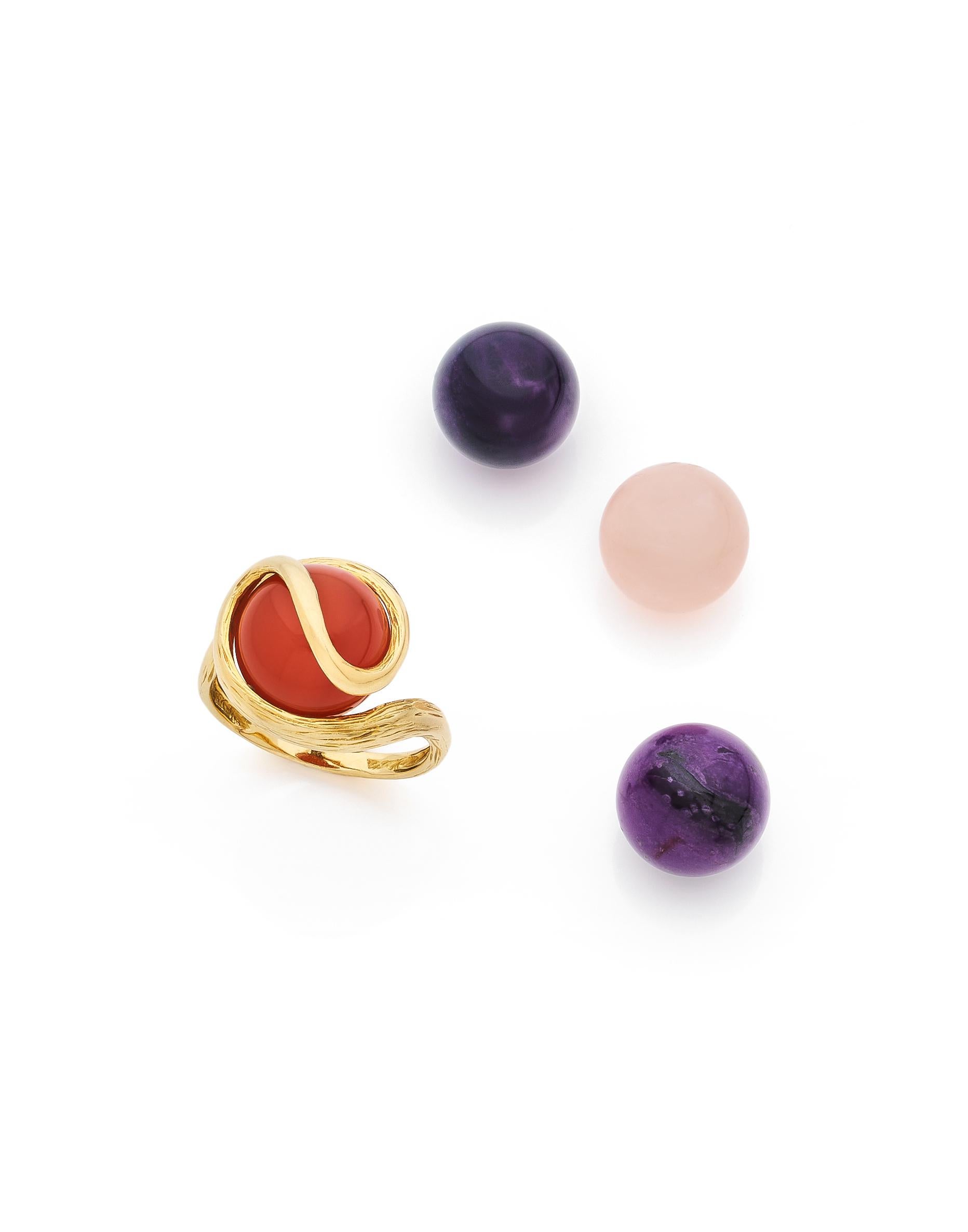 Bead Gilbert Albert 4 interchangeable beads ring For Sale