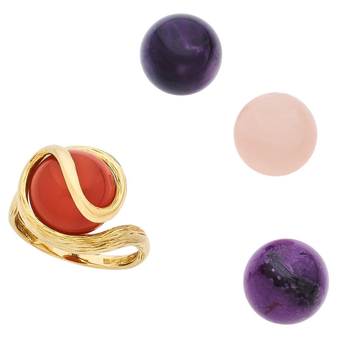Gilbert Albert 4 interchangeable beads ring