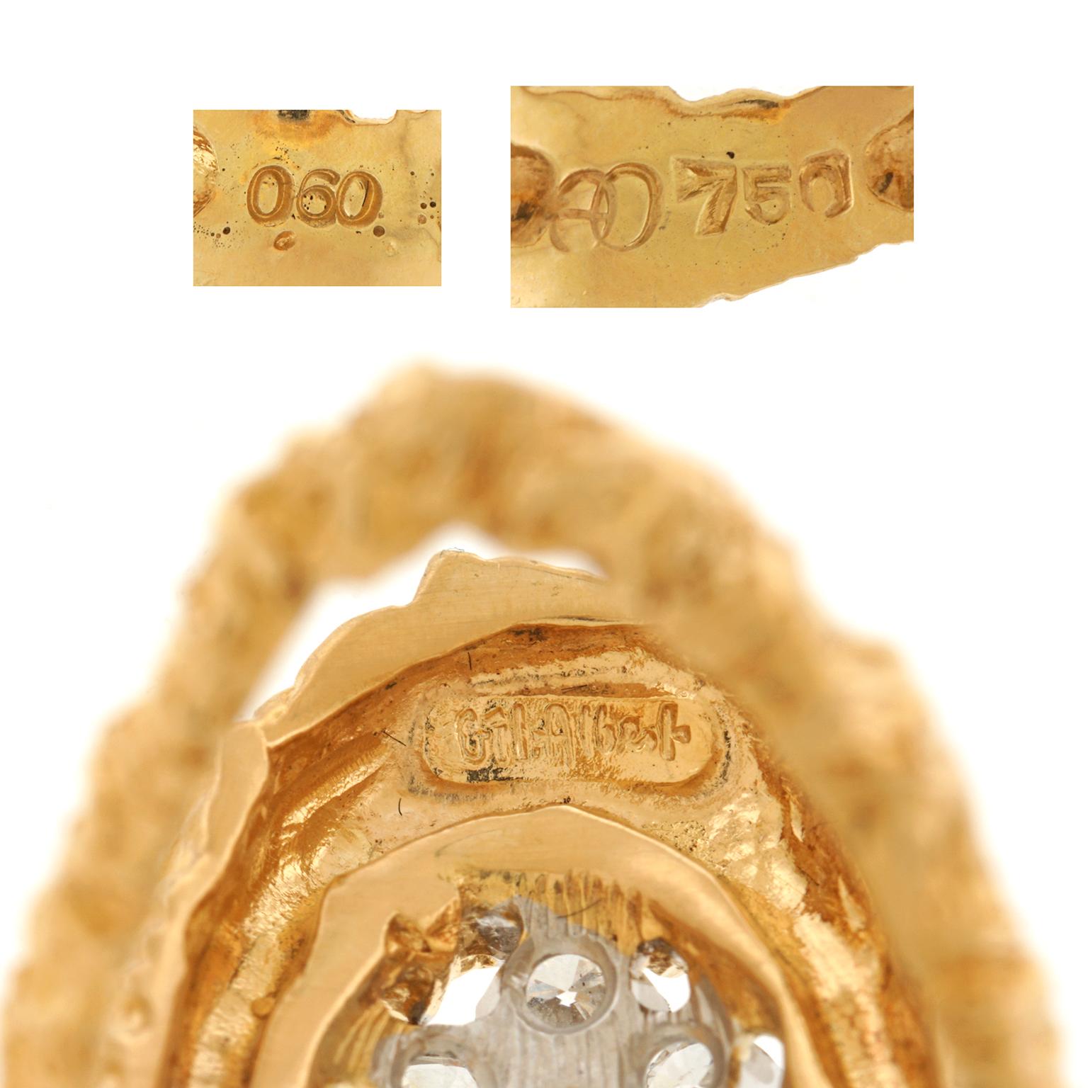 Brilliant Cut Gilbert Albert Abstract Diamond Set Ring