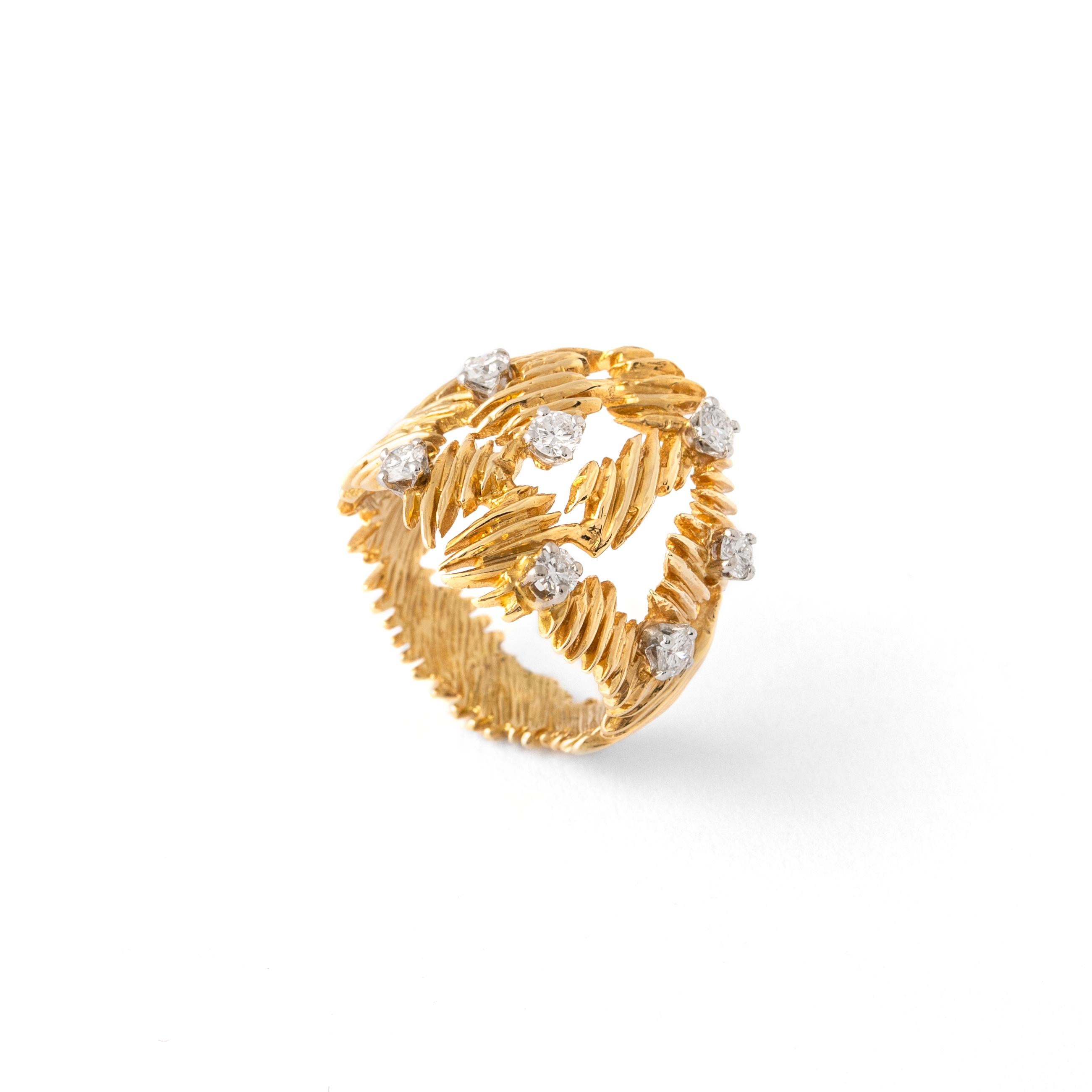 Women's or Men's Gilbert Albert Diamond Yellow Gold 18K Ring
