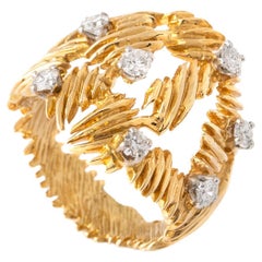 Gilbert Albert Bague en or jaune 18 carats avec diamants