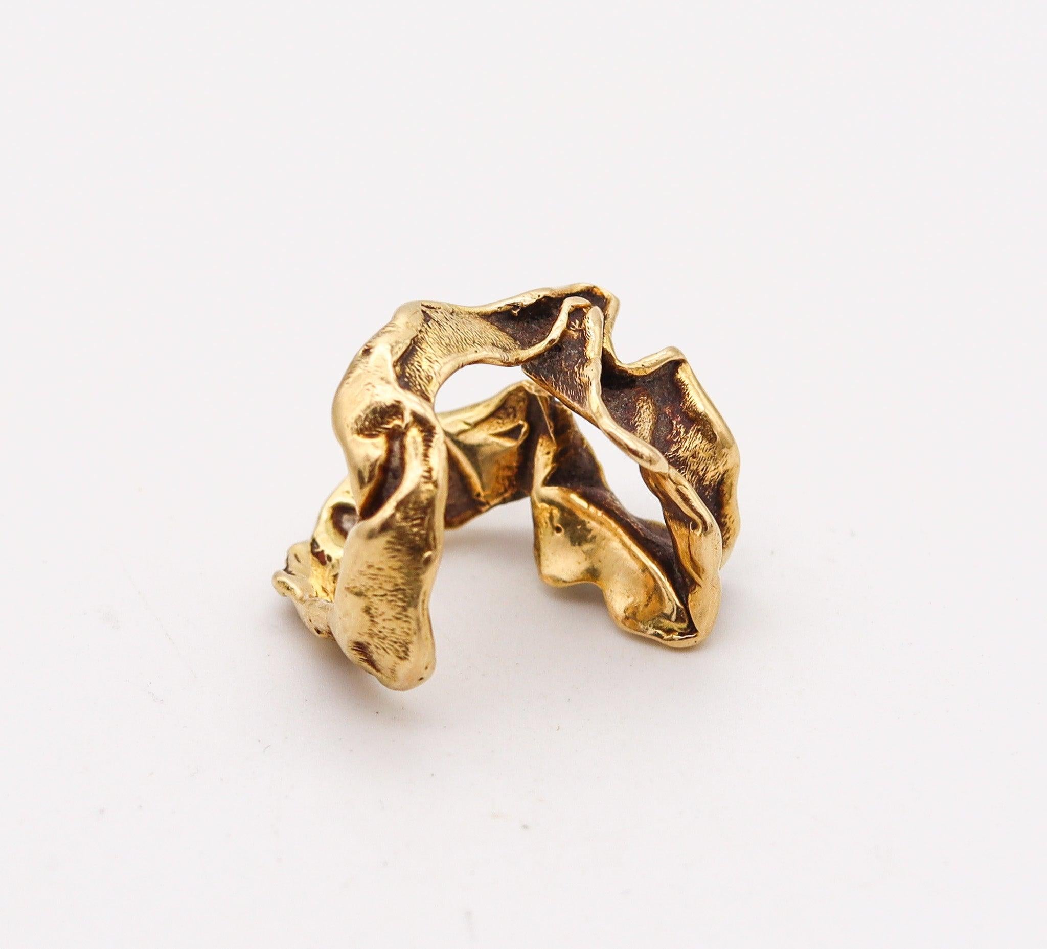 Women's GILBERT ALBERT For Bucherer 1960 Sculptural Organic Ring In 18Kt Yellow Gold