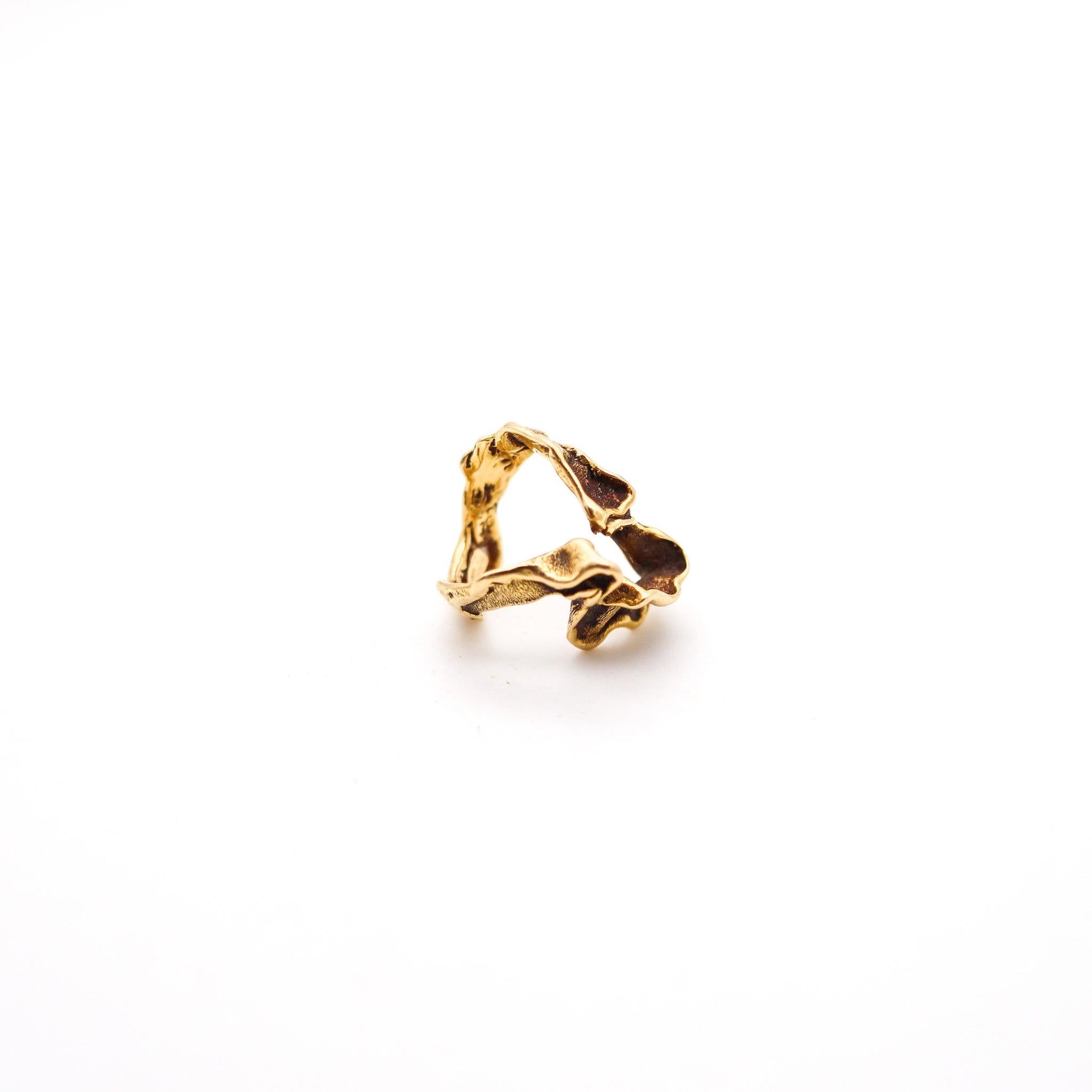 GILBERT ALBERT For Bucherer 1960 Sculptural Organic Ring In 18Kt Yellow Gold 2