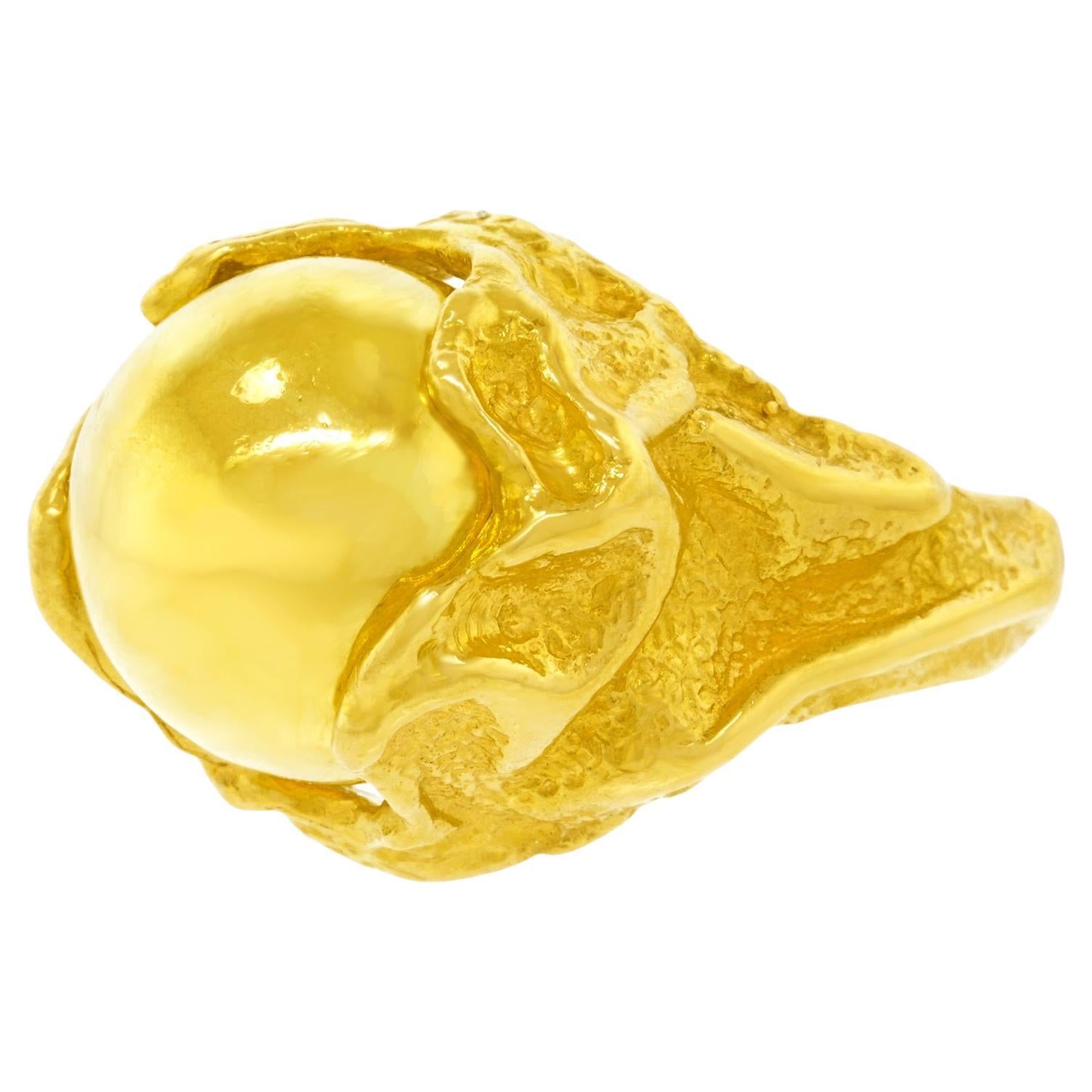 Gilbert Albert Gold Ring with Interchangeable Stones For Sale