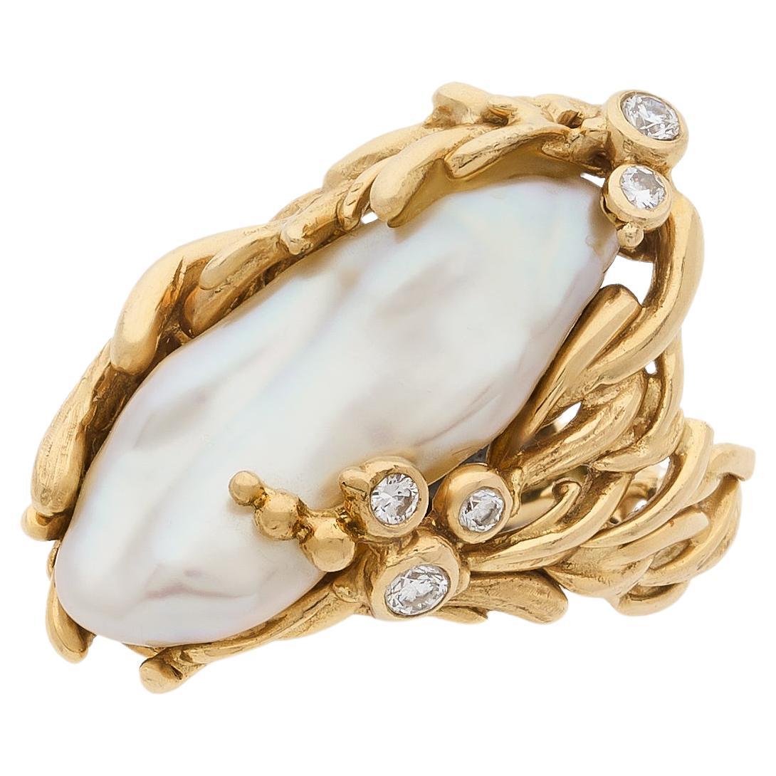 Gilbert Albert Mother of Pearl and Diamonds Ring