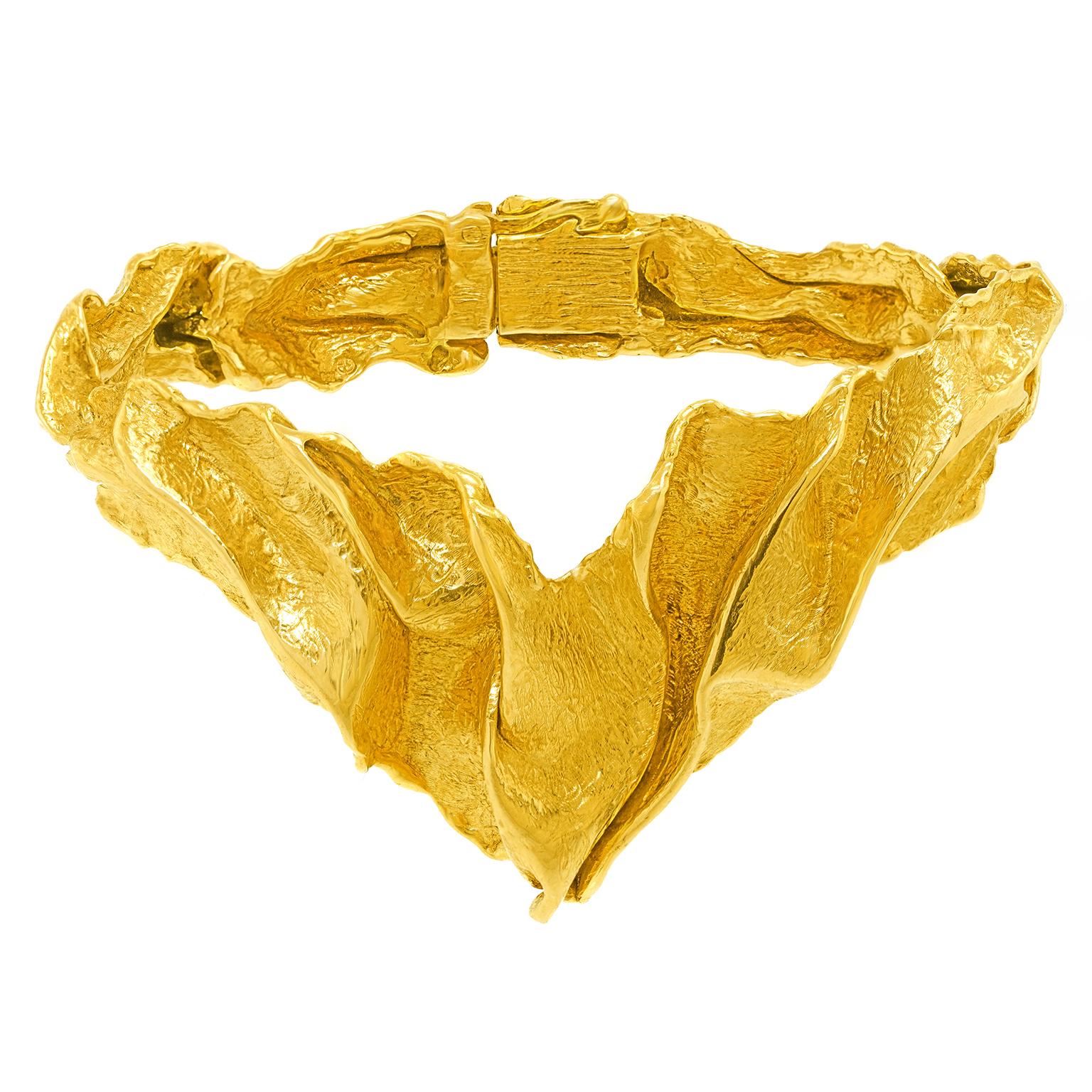 Moderniste Bracelet abstrait spectaculaire Gilbert Albert en vente