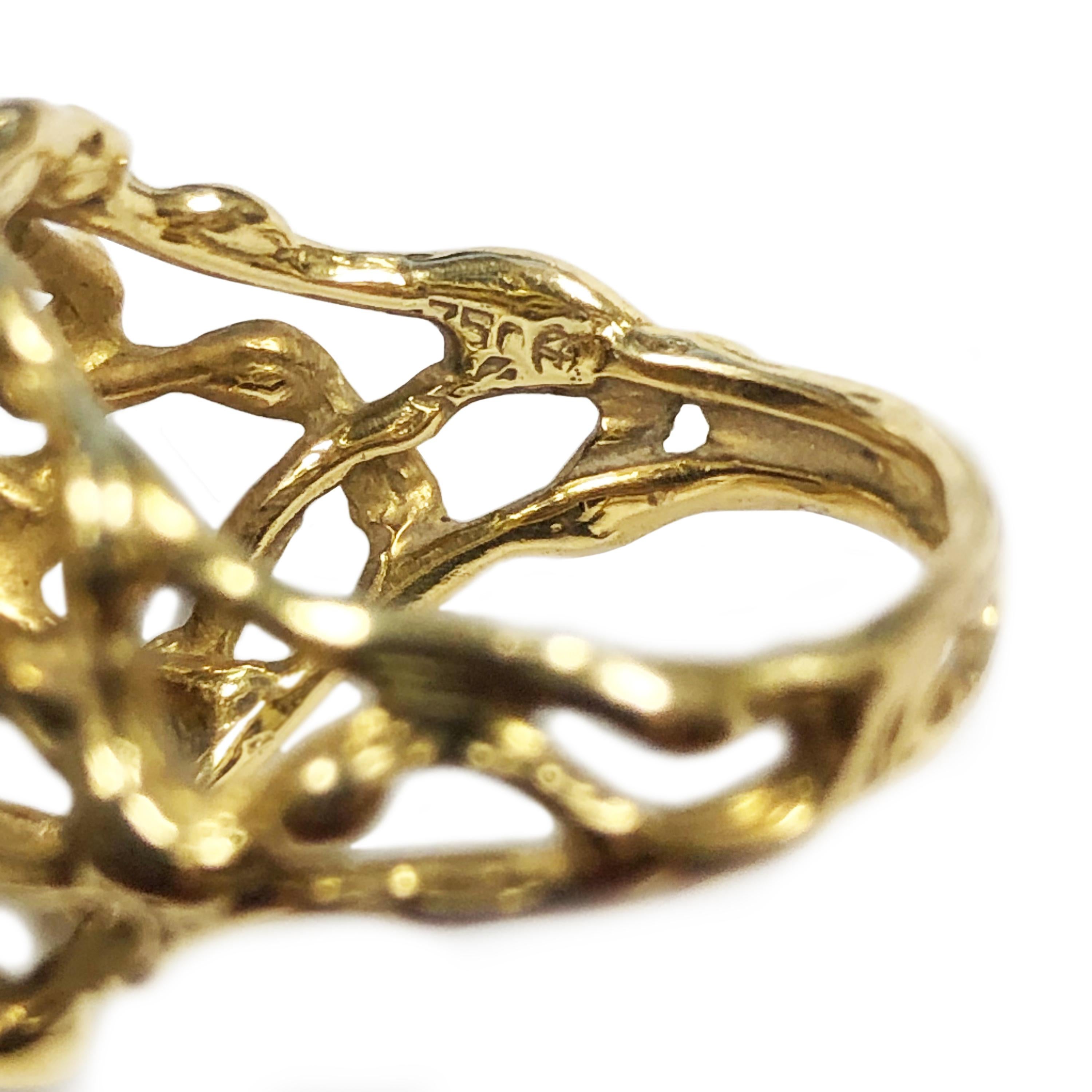 Cabochon Gilbert Albert Yellow Gold and Lapis Modernist Ring