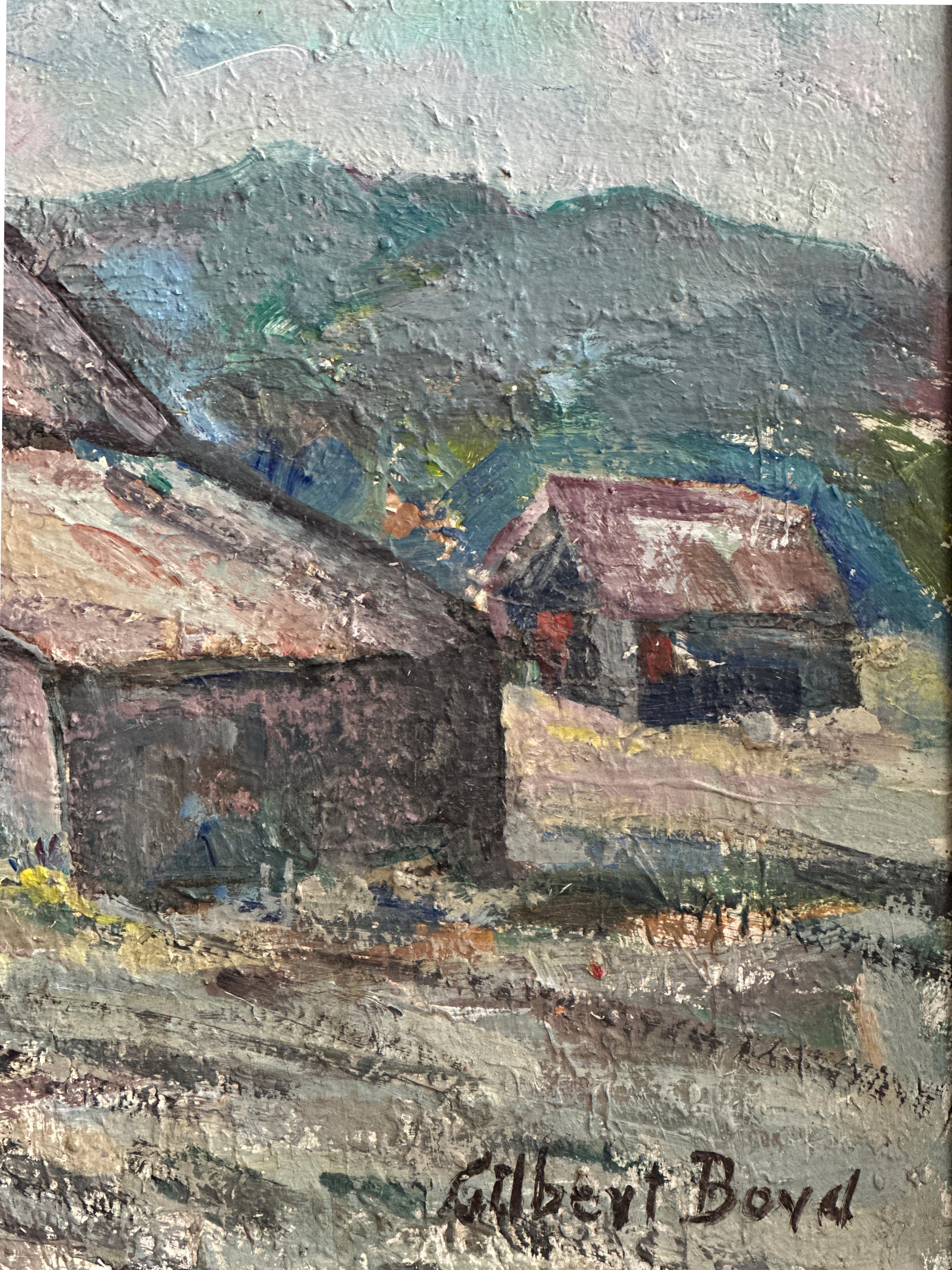 Pomeriggio pastorale, paesaggio post-impressionista dipinto a olio da Gilbert Boyd's in vendita 1