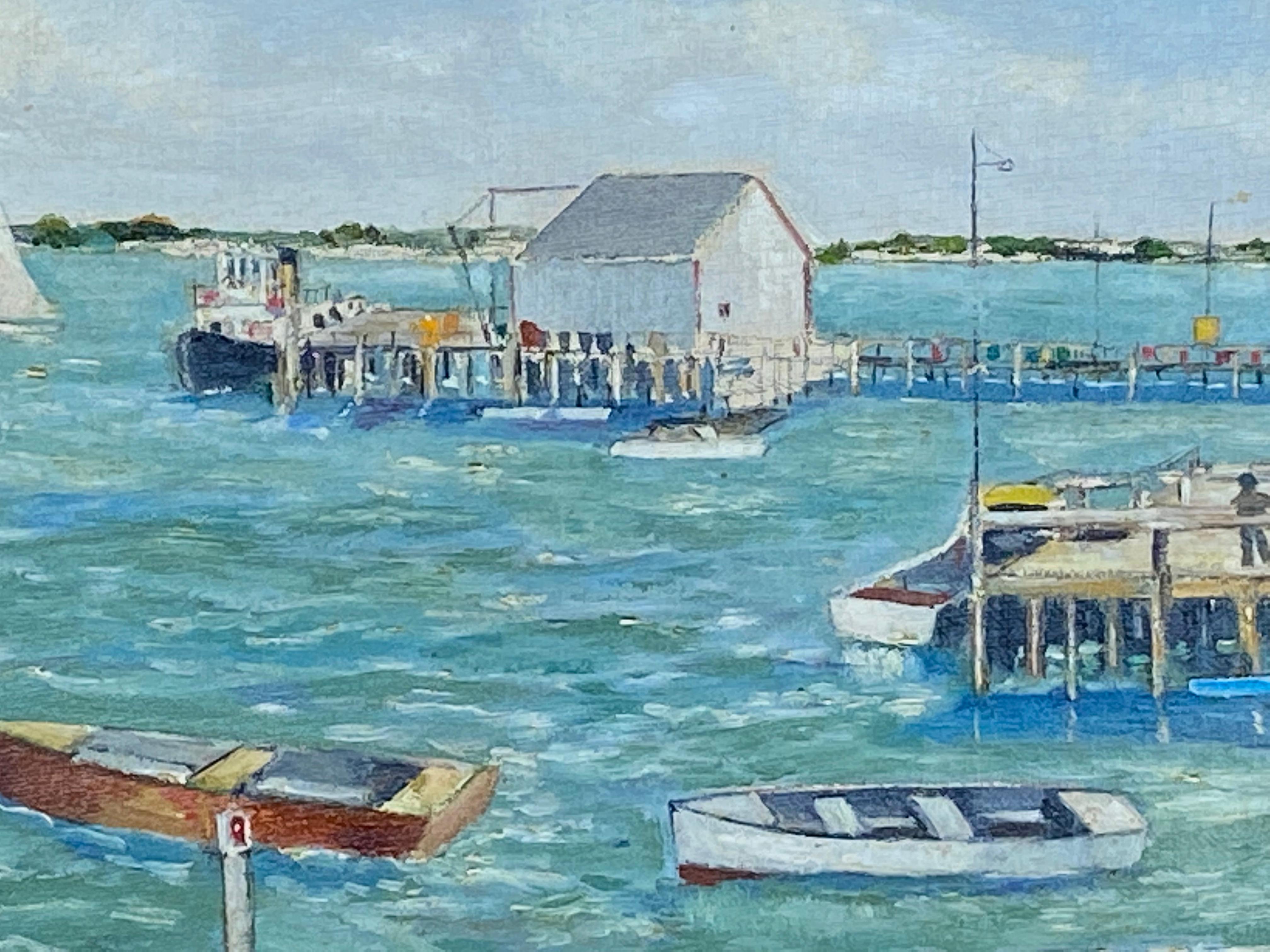 “Orr’s Inland, Casco Bay Maine” - Blue Landscape Painting by Gilbert C. Shepard