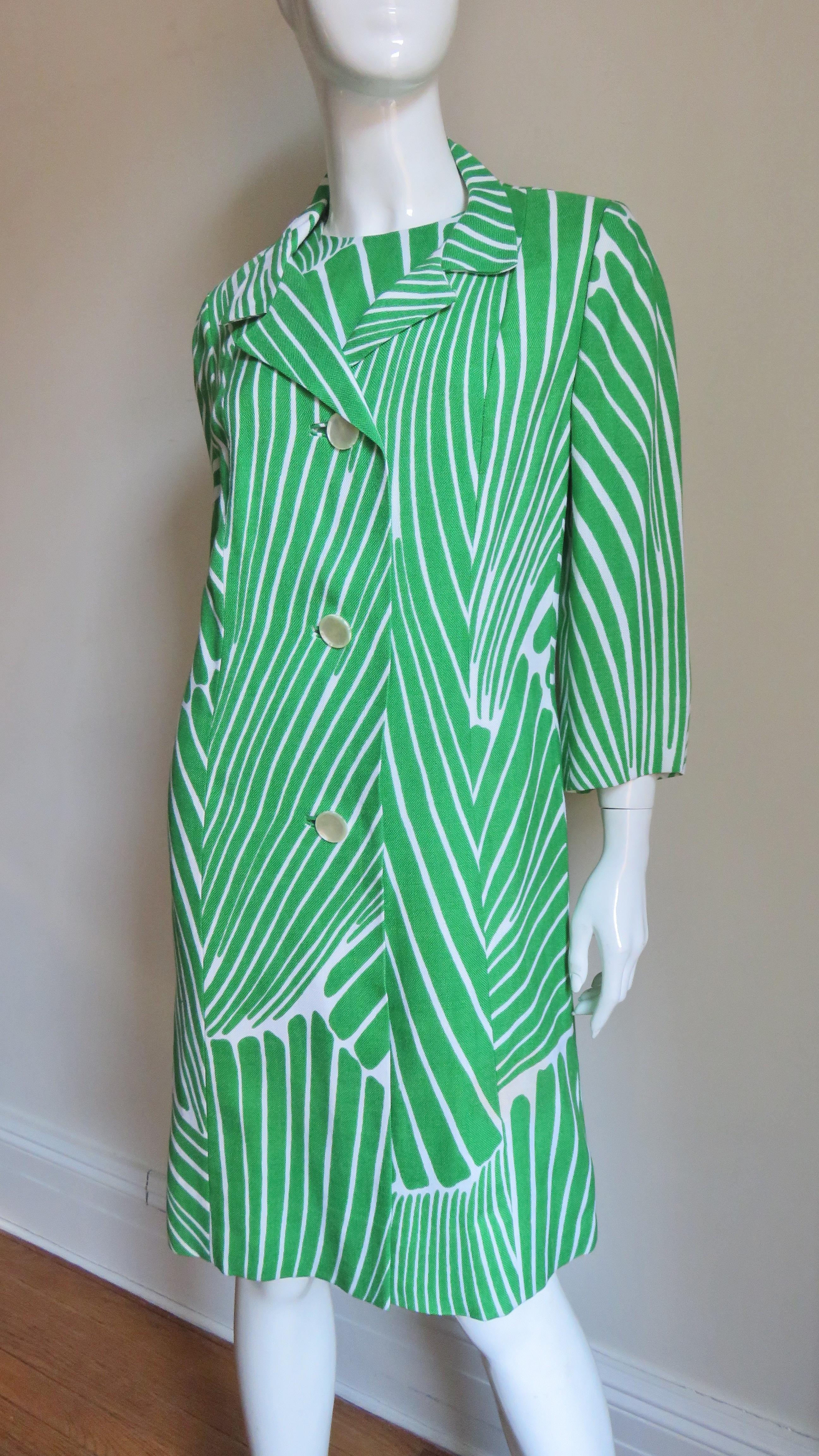  Gilbert Couture 1960s Geometric Dress and Coat 8