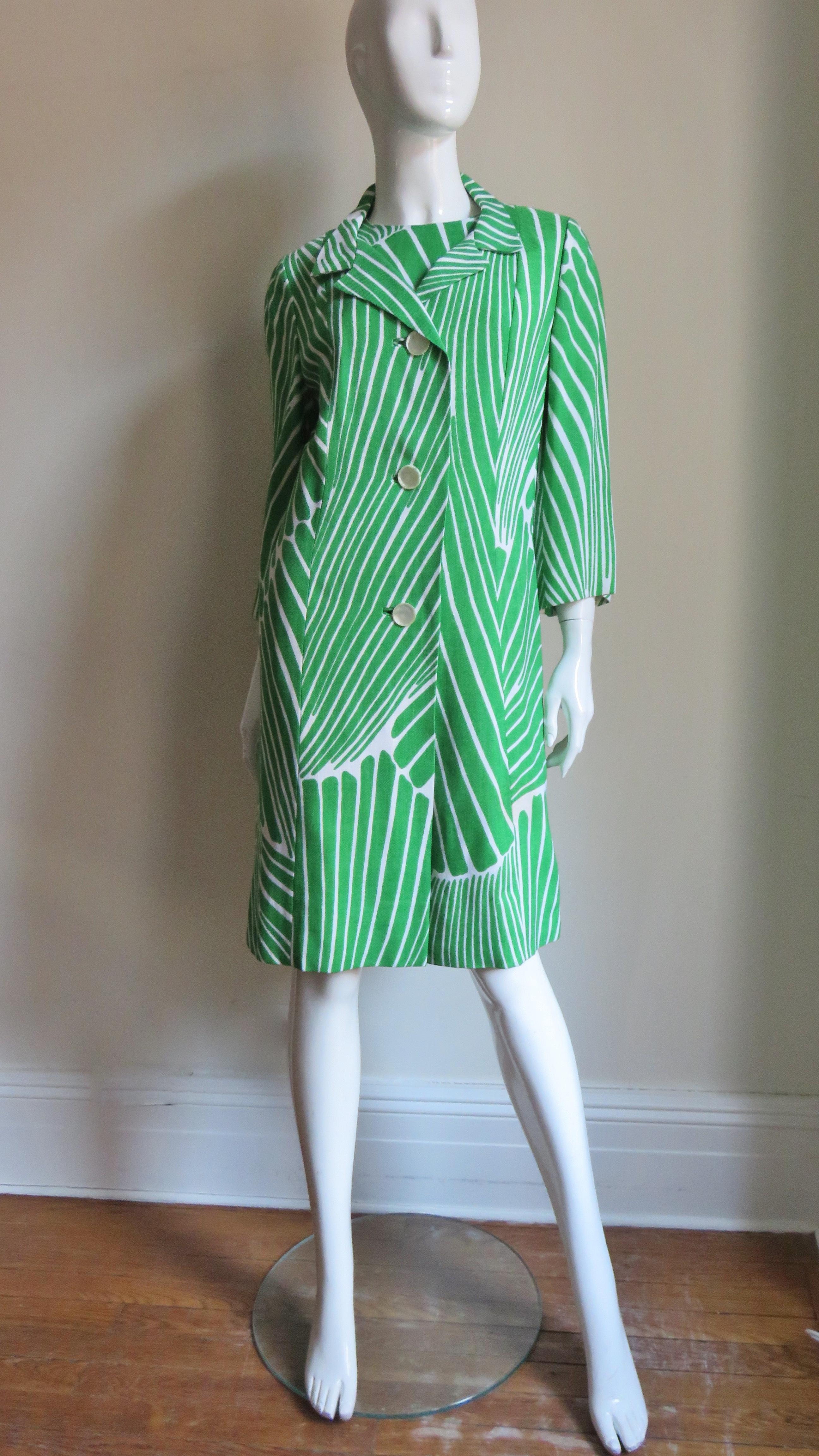  Gilbert Couture 1960s Geometric Dress and Coat 9