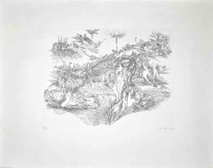 In the Paradise - Original Etching Print by Gilbert Decock - 1980s