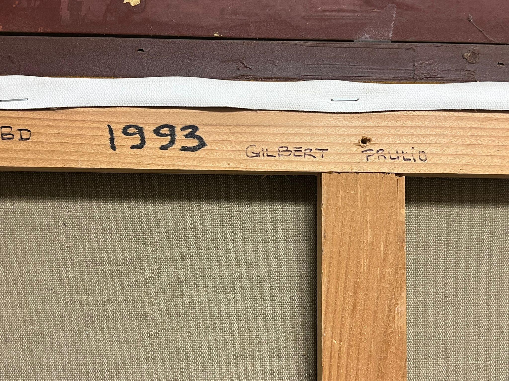 Großes französisches modernistisches Ölgemälde Tuna Fischer auf See mit ihrer Jagd, 1993 im Angebot 14