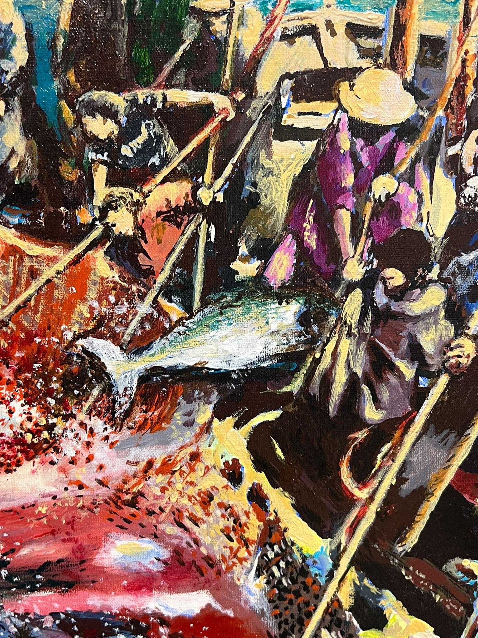 Thunfischfang
von Gilbert Fulio
signiert, datiert 1993 und betitelt
Öl auf Leinwand, gerahmt
Gerahmt: 27 x 31 Zoll
Leinwand: 21 x 26 Zoll
Provenienz: Privatsammlung, Frankreich
Condit: sehr guter Zustand

Für weitere Informationen wenden Sie sich