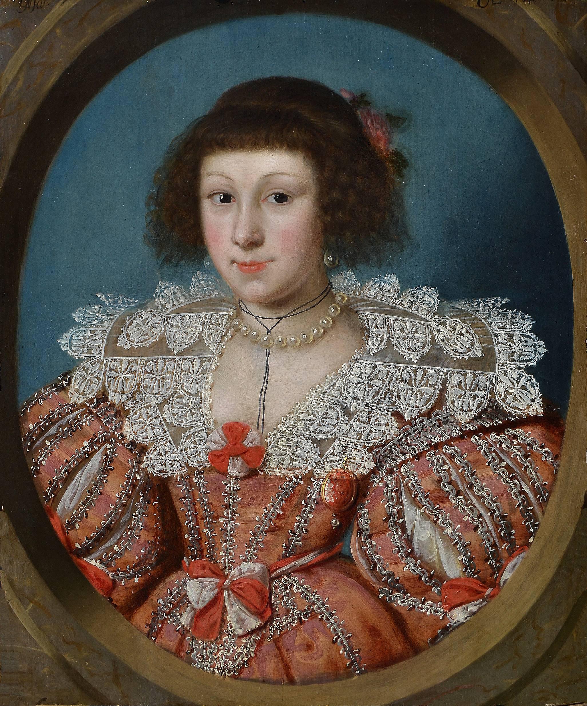 Portrait d'une fille, huile de maîtres anciens d'une école anglaise du 17ème siècle  - Painting de Gilbert Jackson