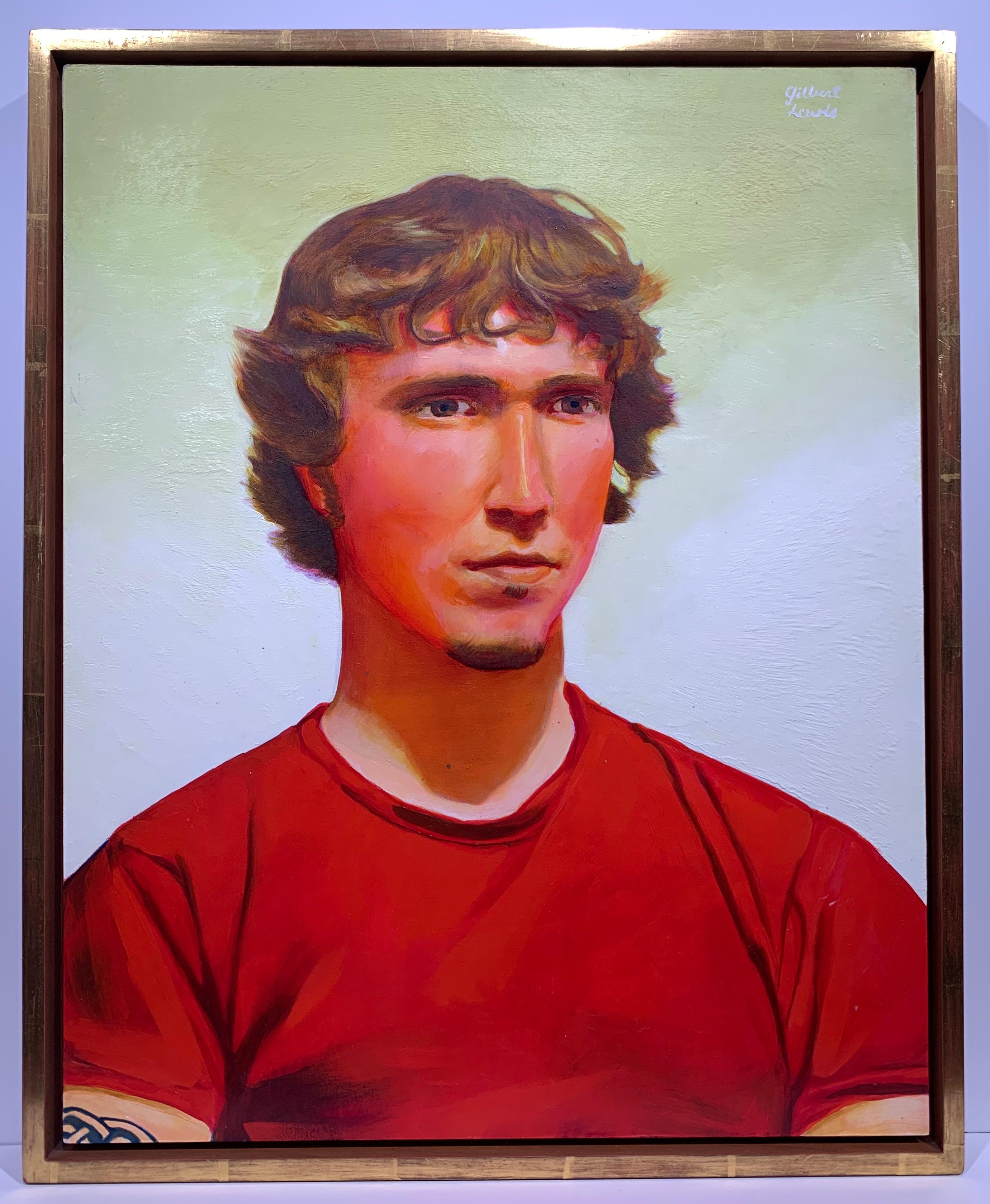 Portrait Painting Gilbert Lewis - Influence du rouge (portrait masculin)