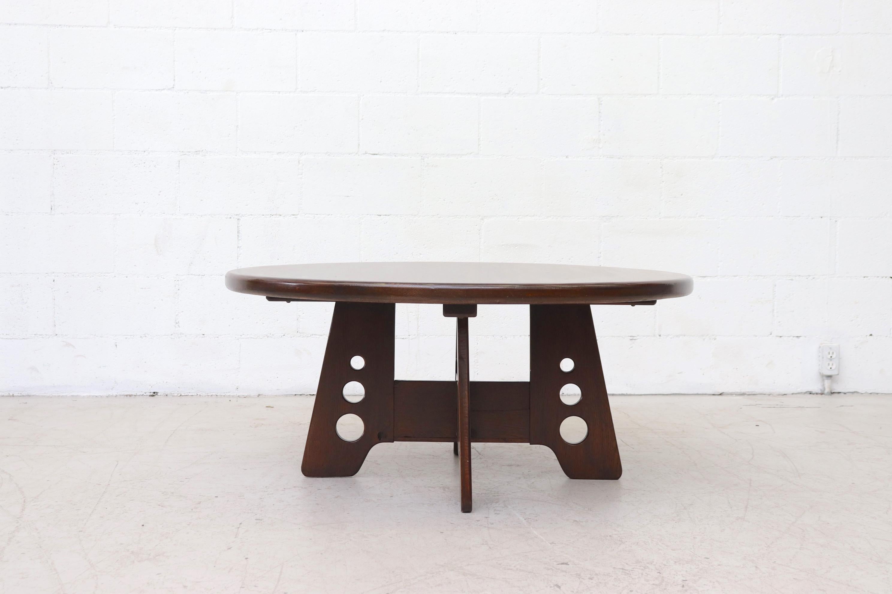 Mid-Century Modern Gilbert Marklund 'Attribute' Brutalist Round Wood Coffee Table
