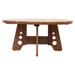 Gilbert Marklund attr Brutalist Round Wood Coffee Table