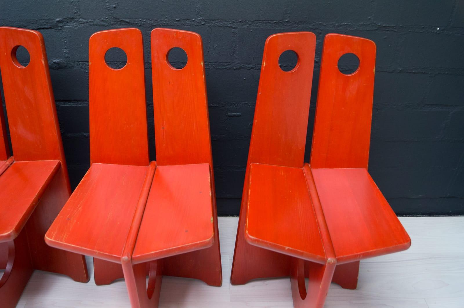Gilbert Marklund, Dining Chair Set in Pine, 1970 by Furusnickarn AB, Sweden 7