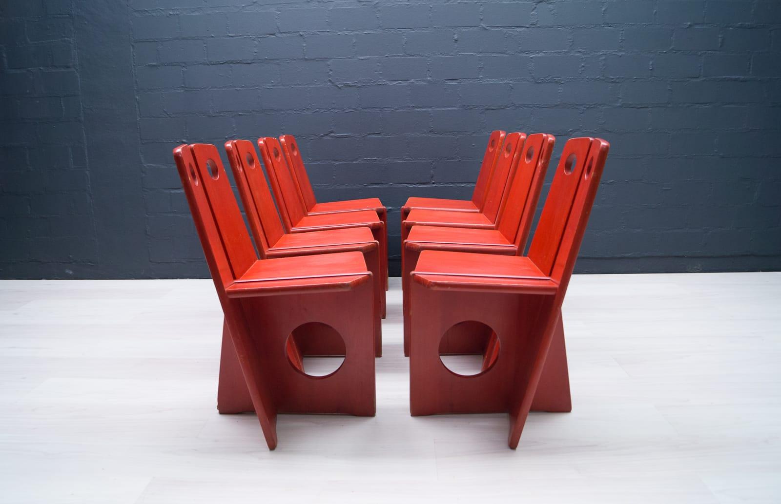 Mid-Century Modern Gilbert Marklund, Dining Chair Set in Pine, 1970 by Furusnickarn AB, Sweden