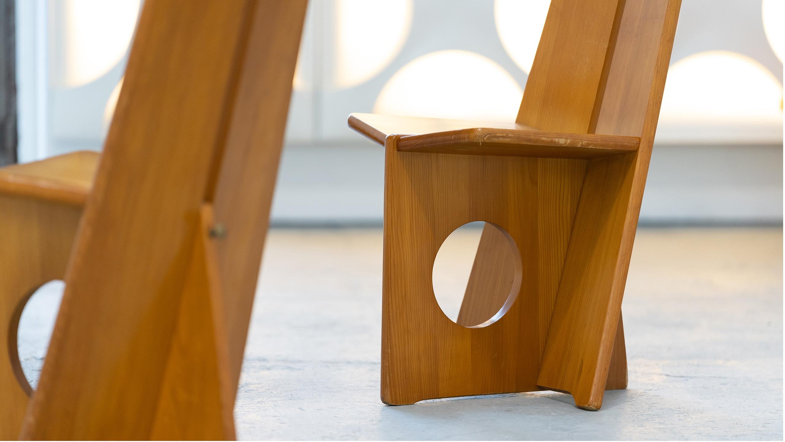 Scandinavian Modern Gilbert Marklund, Dining Chair Set in Pine, 1970 by Furusnickarn AB, Sweden