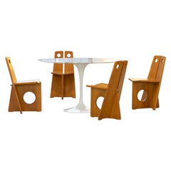 Gilbert Marklund, Dining Chair Set in Pine, 1970 by Furusnickarn AB, Sweden