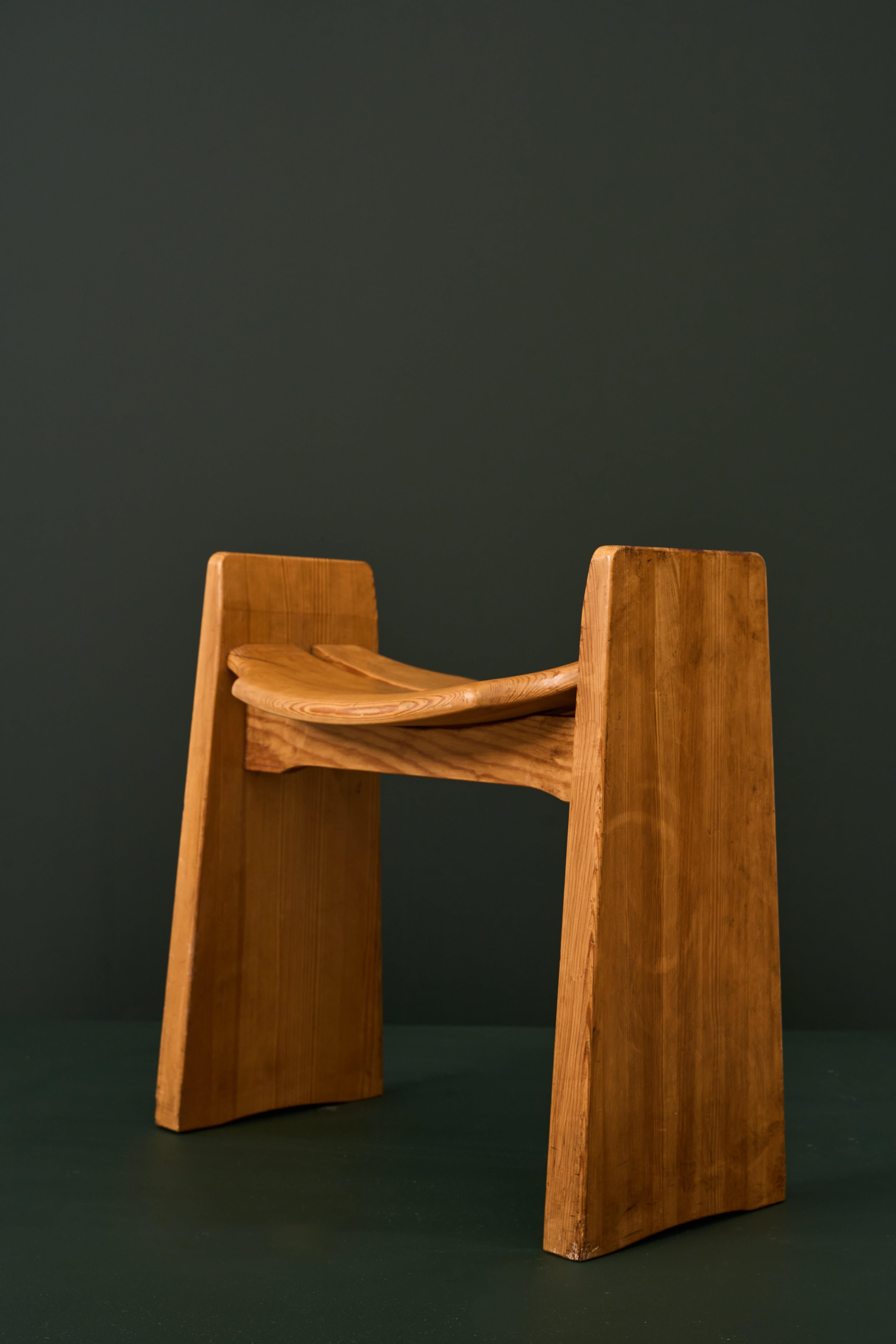 Swedish GILBERT MARKLUND «JONTE» pine stool For Sale