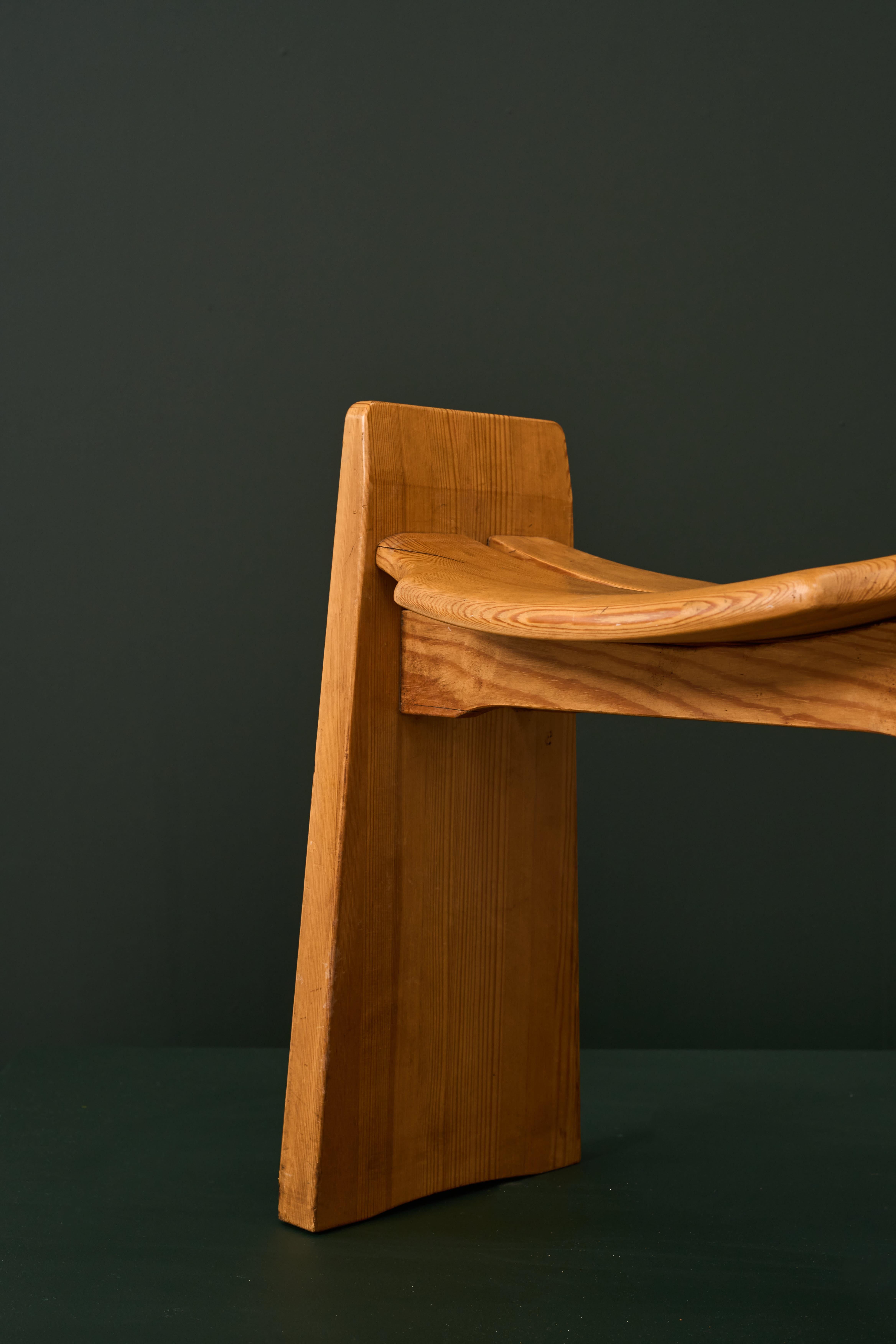 Mid-20th Century GILBERT MARKLUND «JONTE» pine stool For Sale