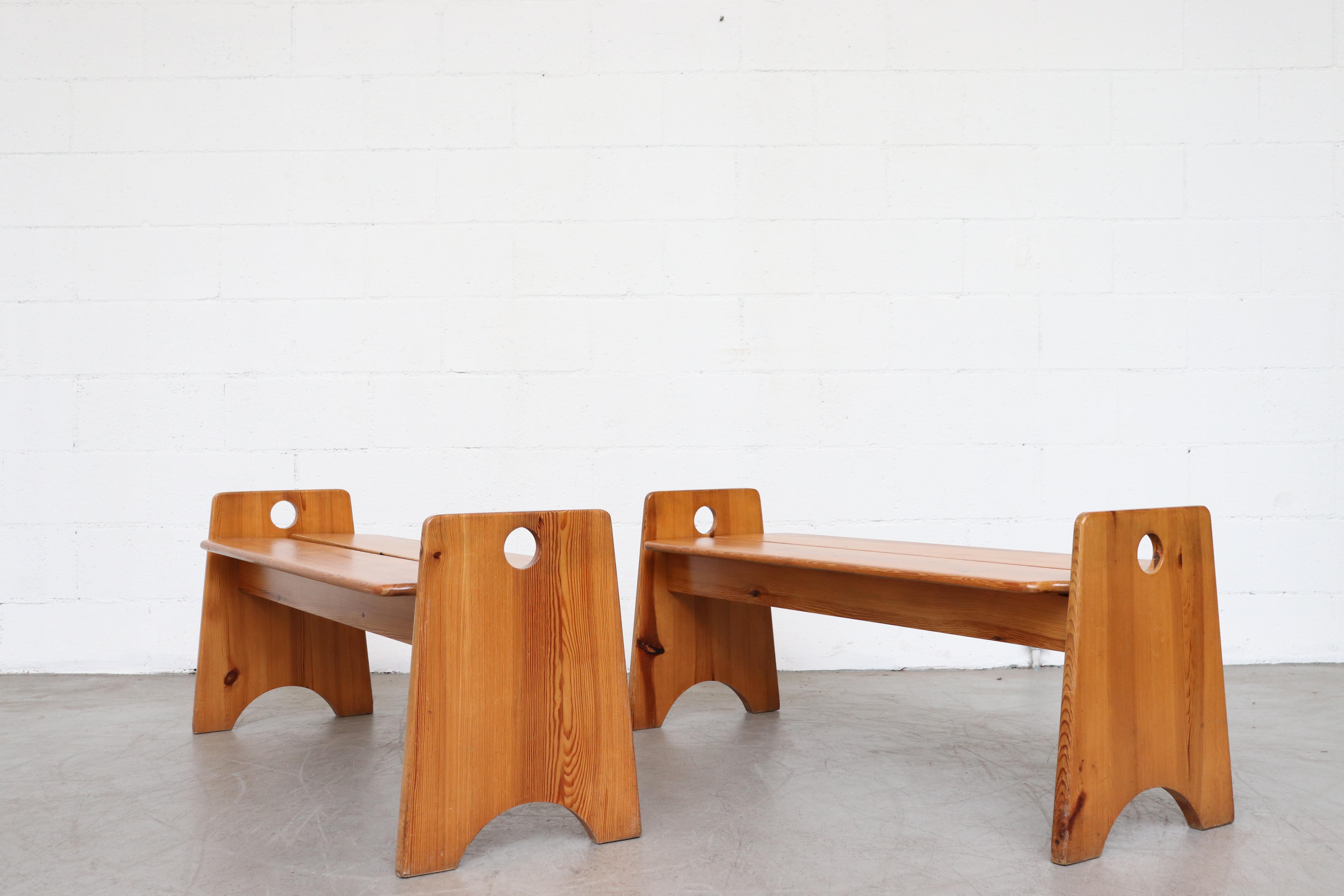 Gilbert Marklund Pine Dining Table and Bench Set 5