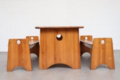 Gilbert Marklund Pine Dining Table and Bench Set