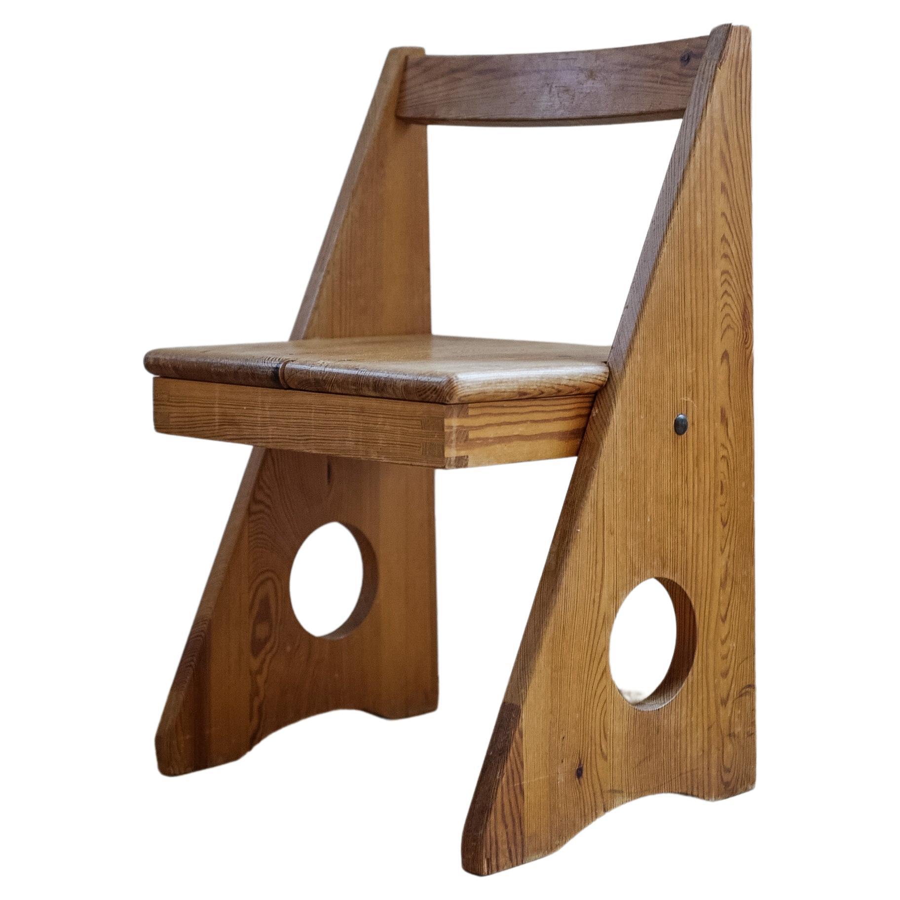Gilbert Marklund Pine Kids Chair Mid Century 1970 Sweden For Sale