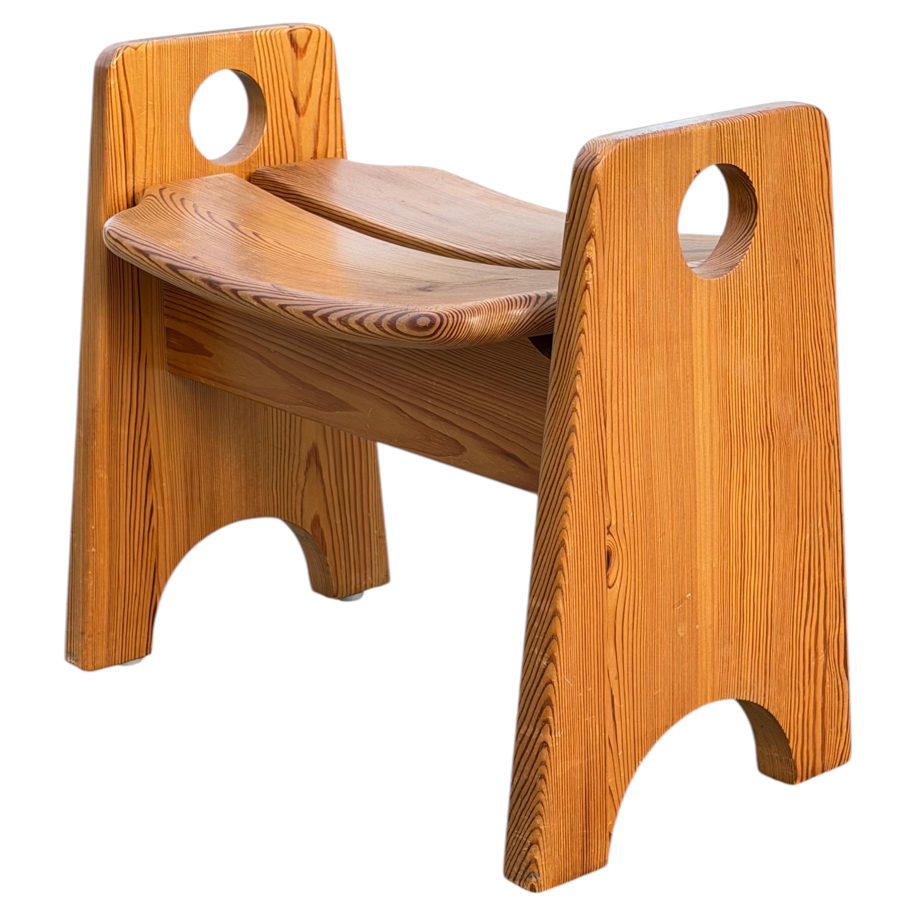 Gilbert Marklund Pine Stool Sweden ca' 1970's