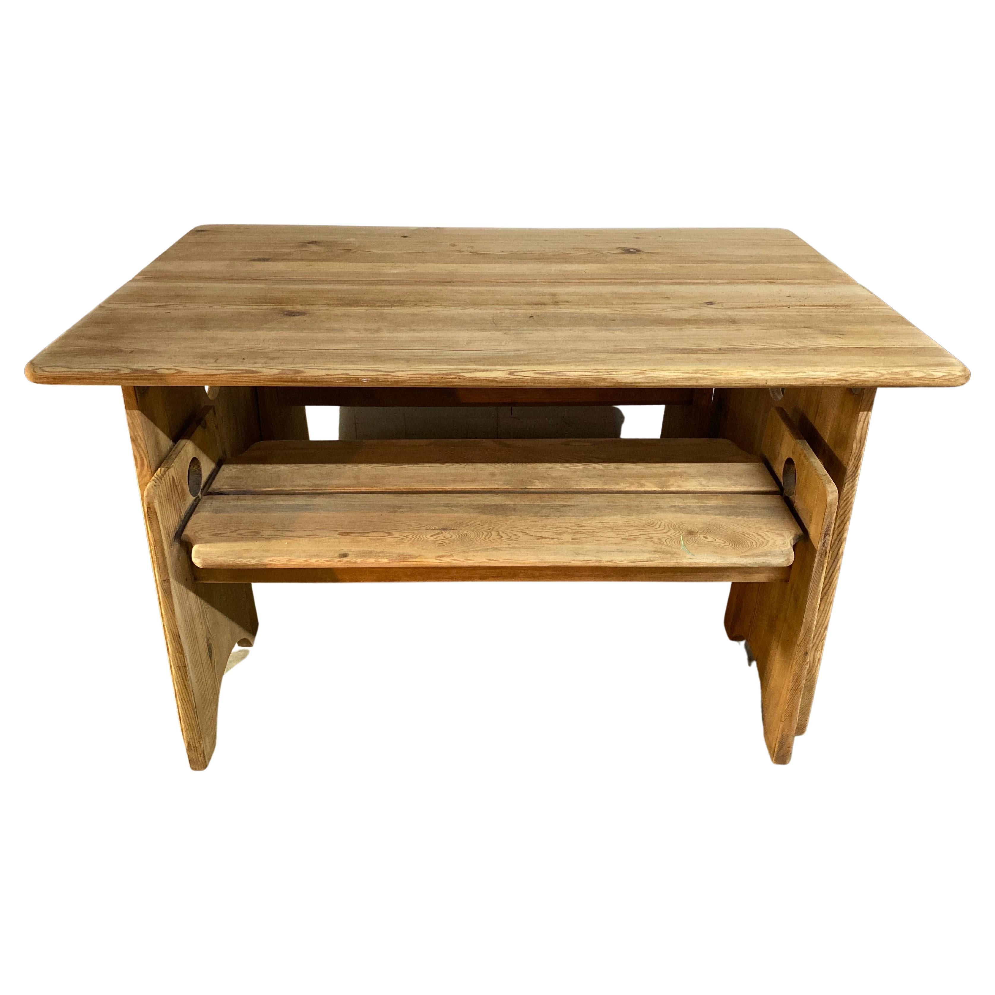 Gilbert Marklund Pine Table & Beches for Furusnickarn, Sweden For Sale 6