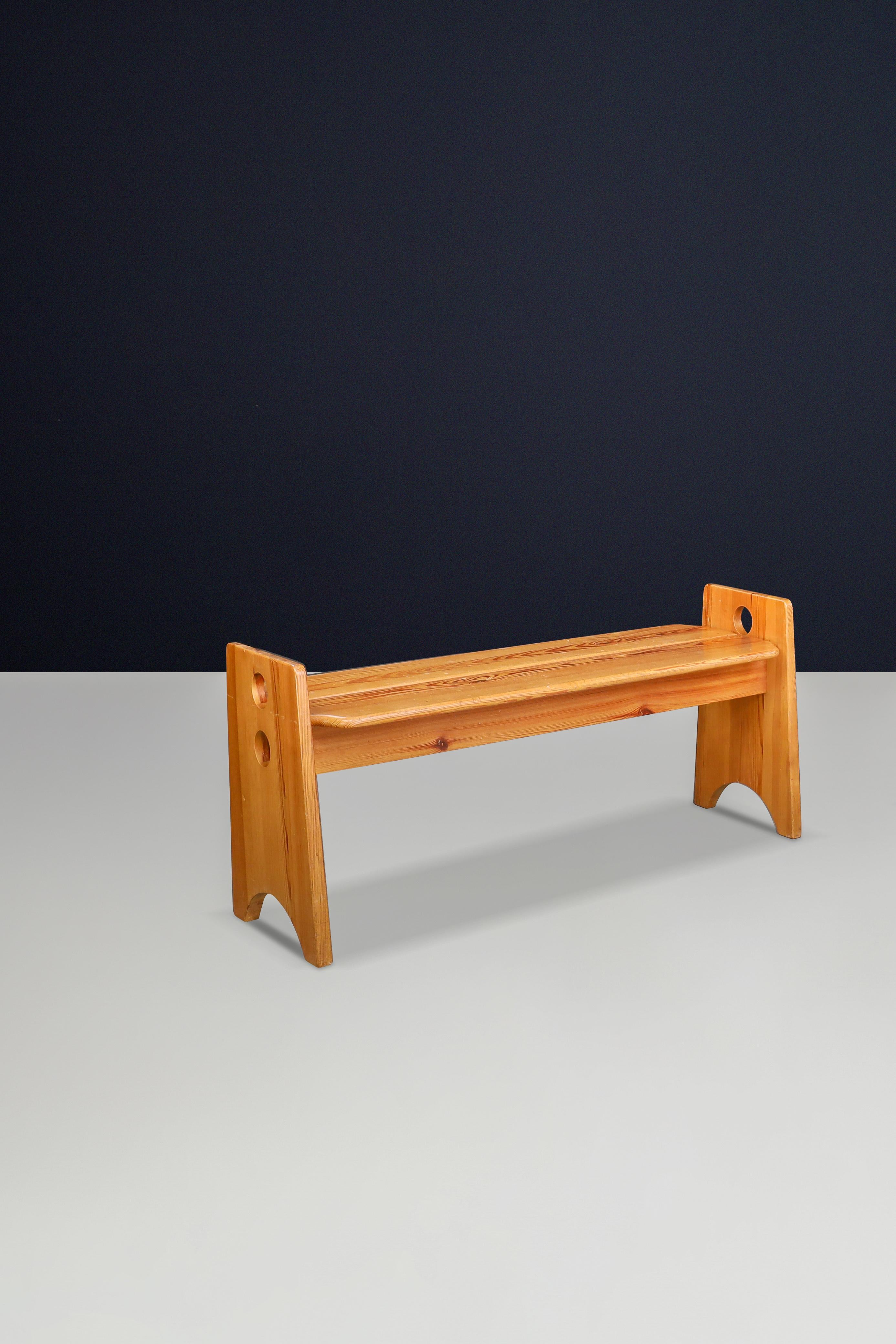 Gilbert Marklund Pine Table & Benches for Furusnickarn, Sweden, 1970s For Sale 2