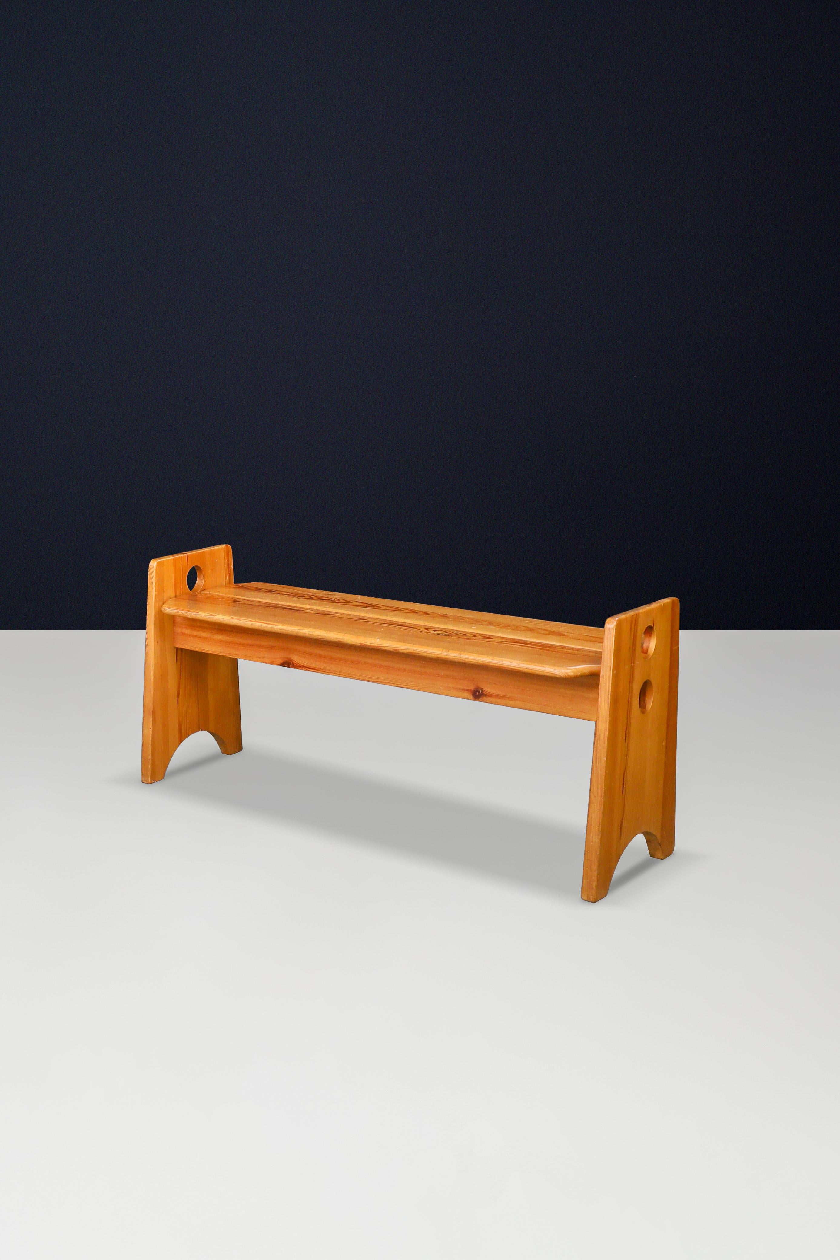 Gilbert Marklund Pine Table & Benches for Furusnickarn, Sweden, 1970s For Sale 3