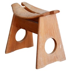 Gilbert Marklund Stool by Furusnickarn AB in Solid Pine, circa 1960, Sweden