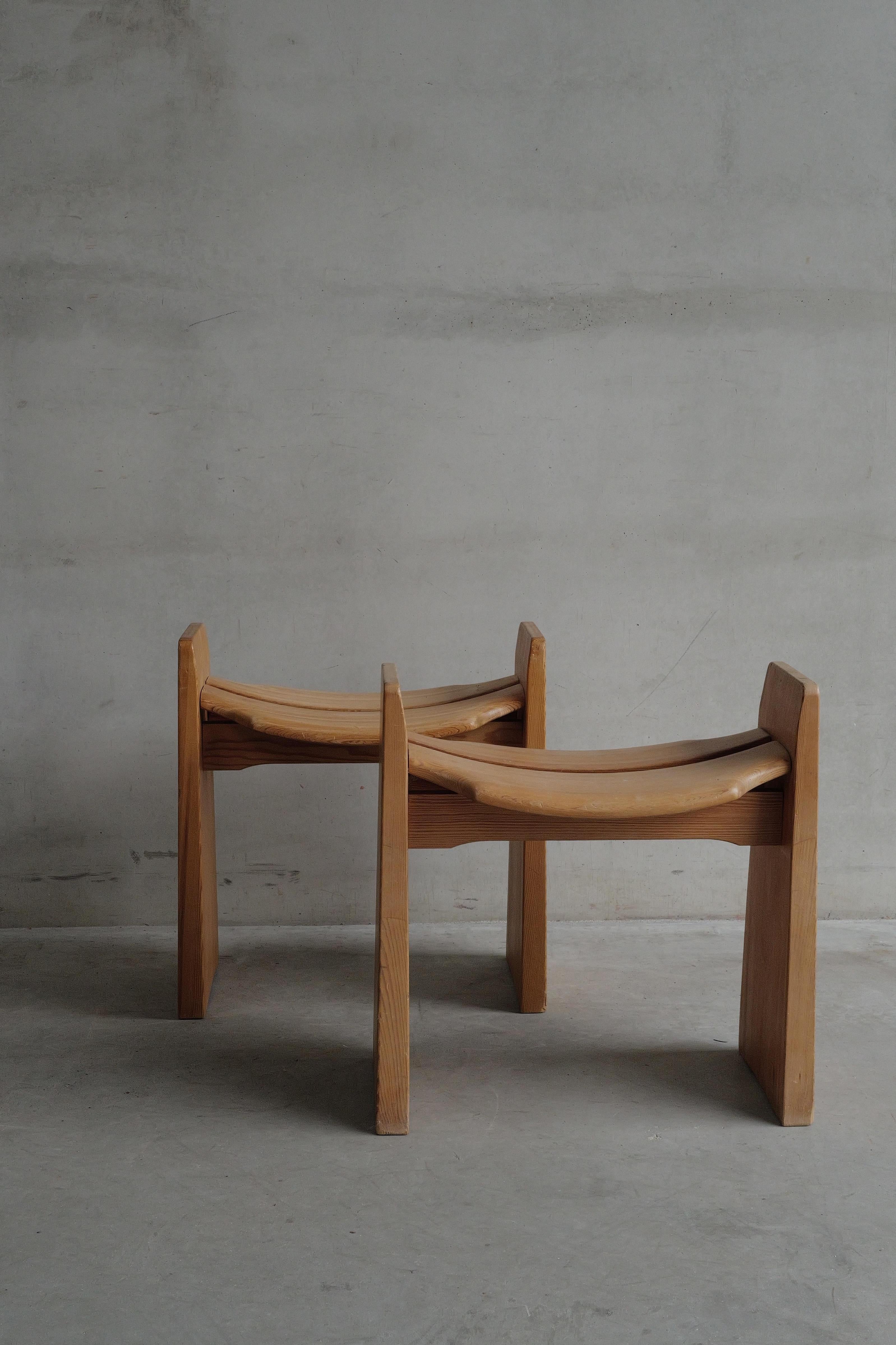 Hocker, Kiefer, Furusnickaren, Gilbert Marklund, Schweden, 1970er Jahre im Angebot 3