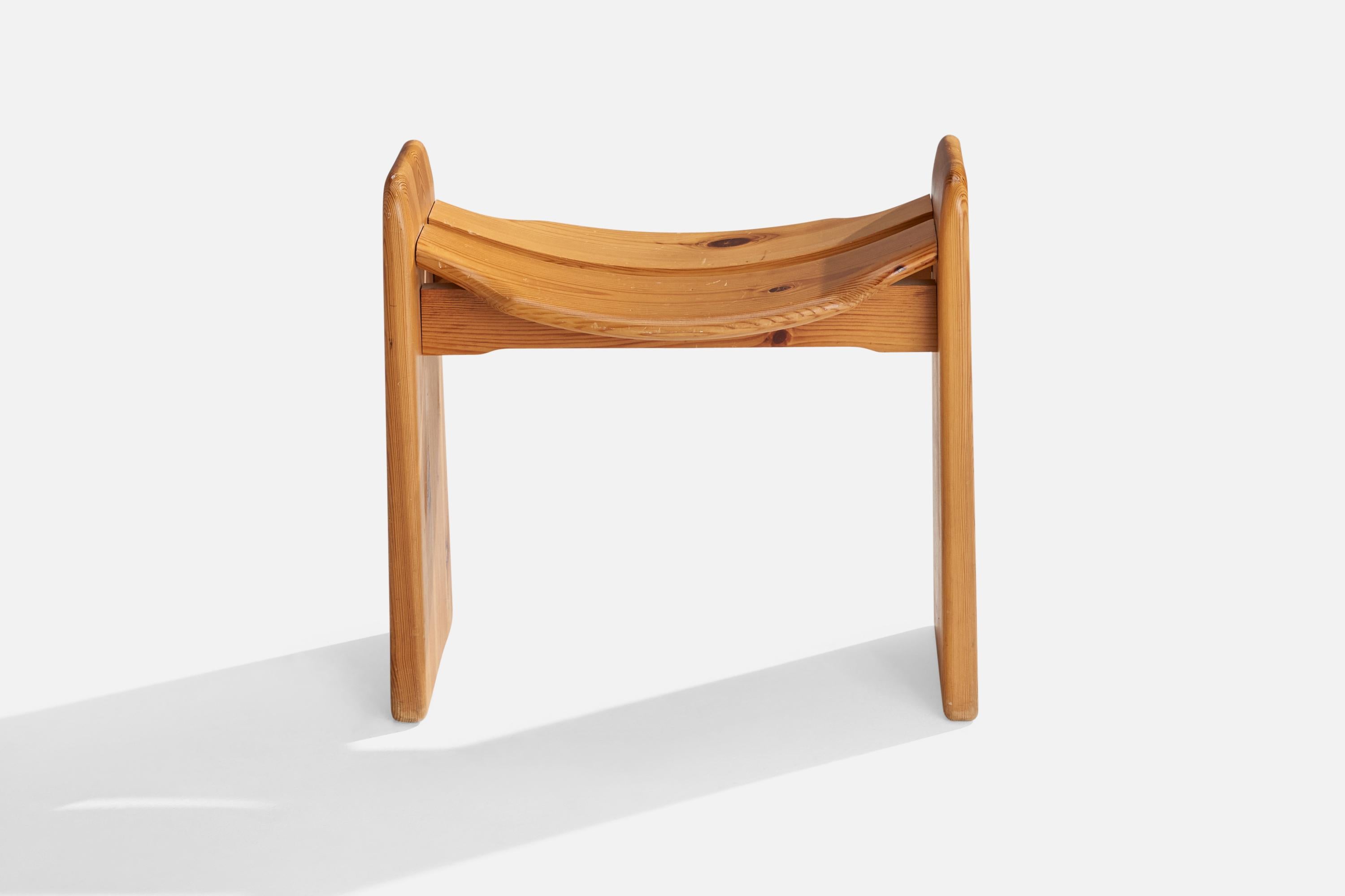 Suédois Tabouret Gilbert Marklund, pin, Suède, années 1970 en vente