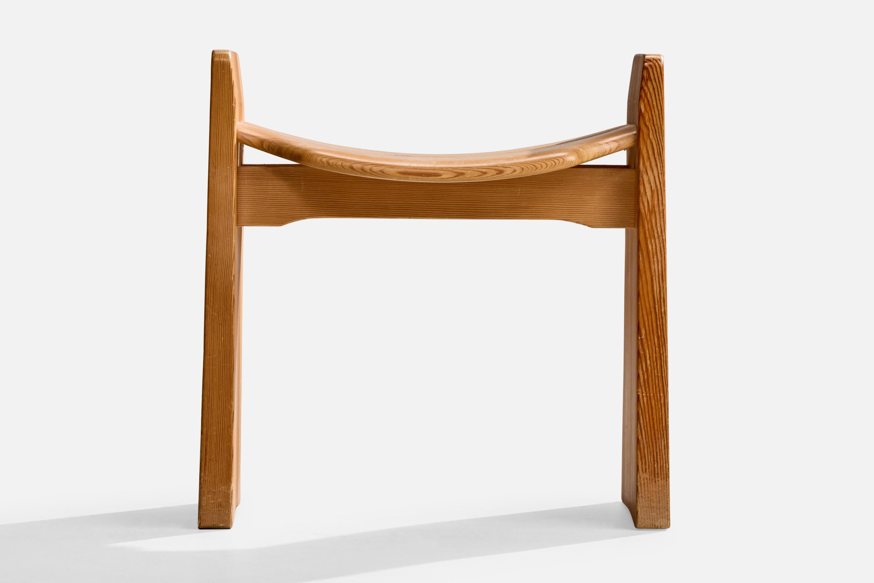 Swedish Gilbert Marklund, Stool, Pine, Sweden, 1970s For Sale