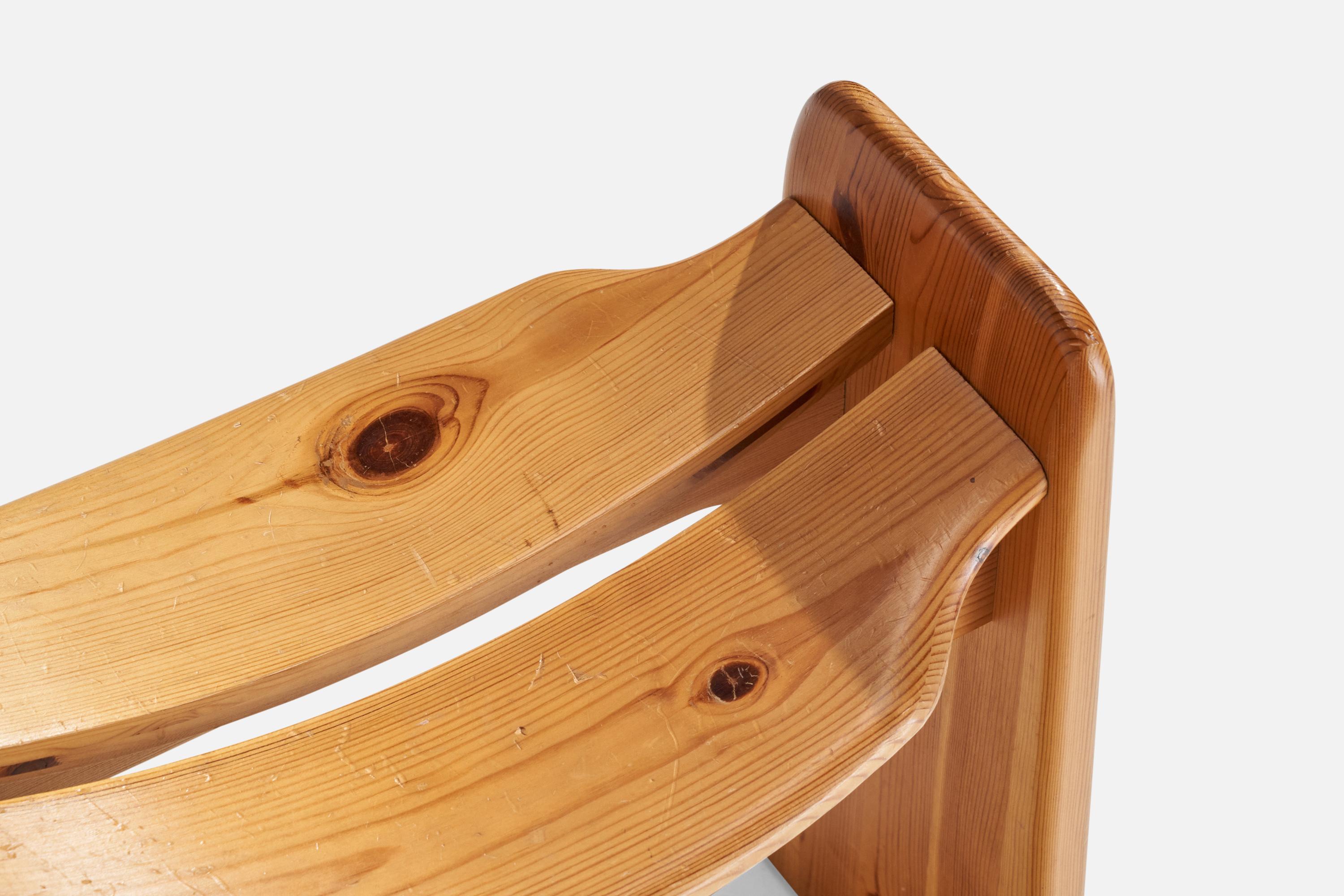 Fin du 20e siècle Tabouret Gilbert Marklund, pin, Suède, années 1970 en vente