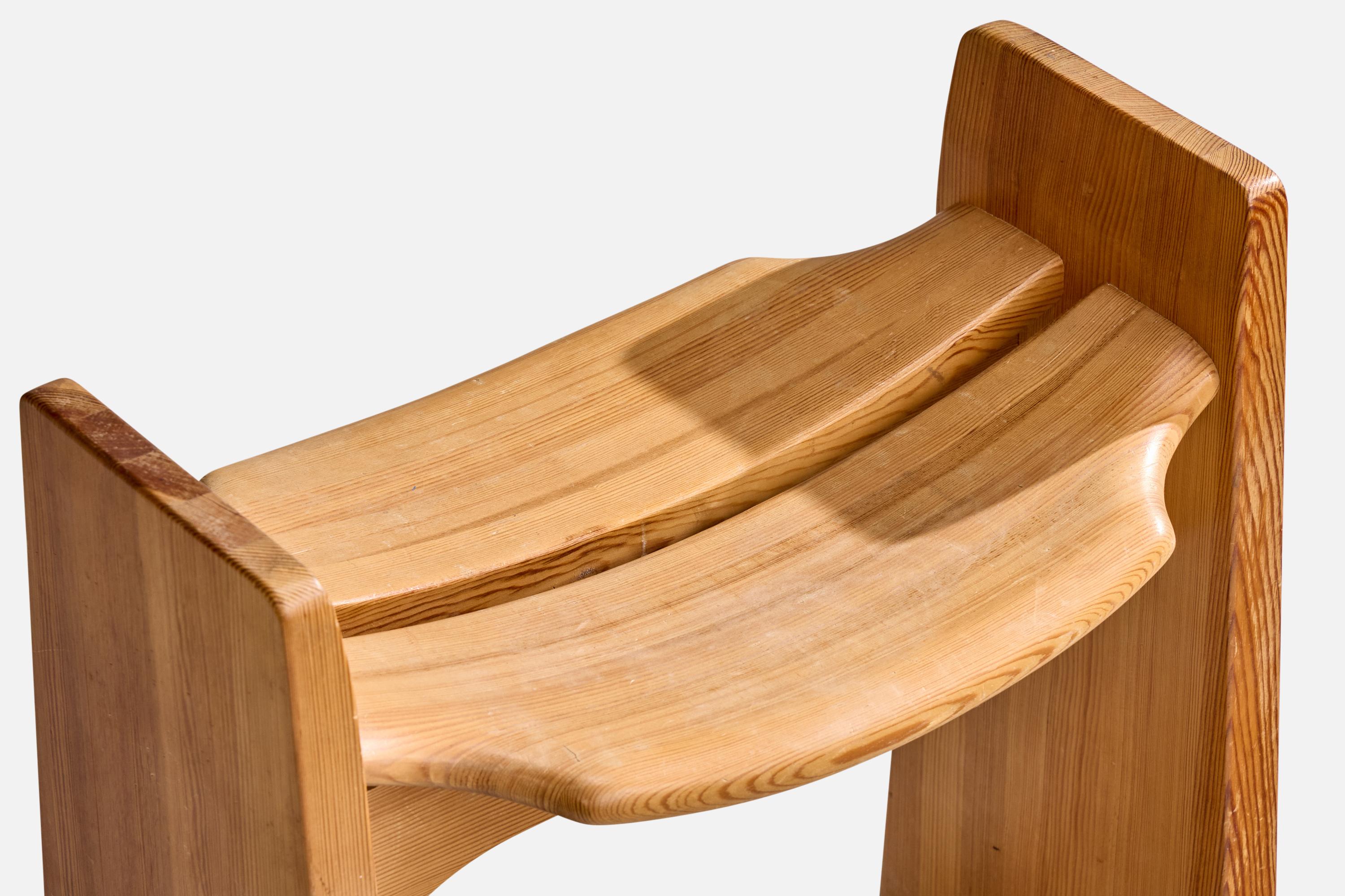 Late 20th Century Gilbert Marklund, Stool, Pine, Sweden, 1970s For Sale
