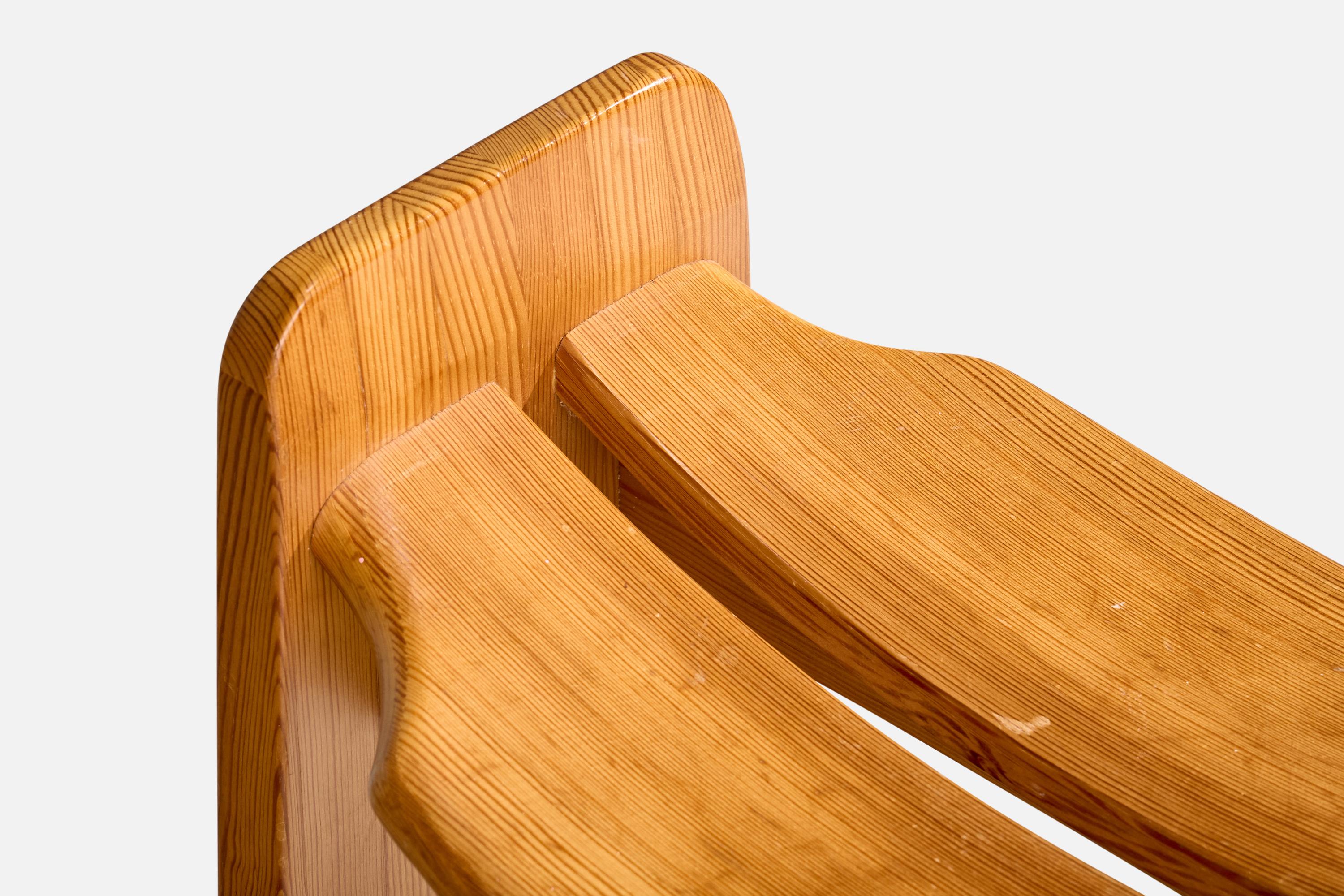 Gilbert Marklund, Stool, Pine, Sweden, 1970s en vente 1